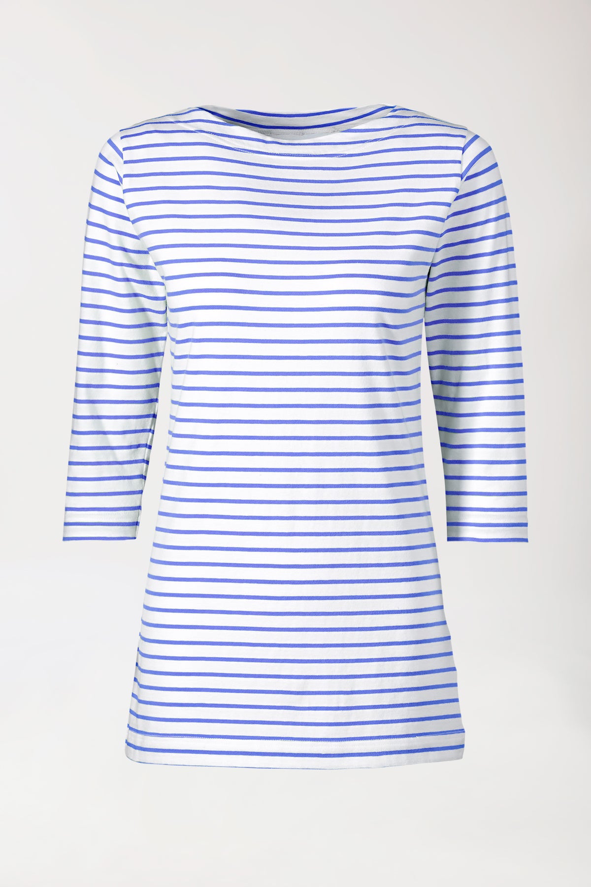 Long-shirt dames - 3/4 mouw blauw/wit