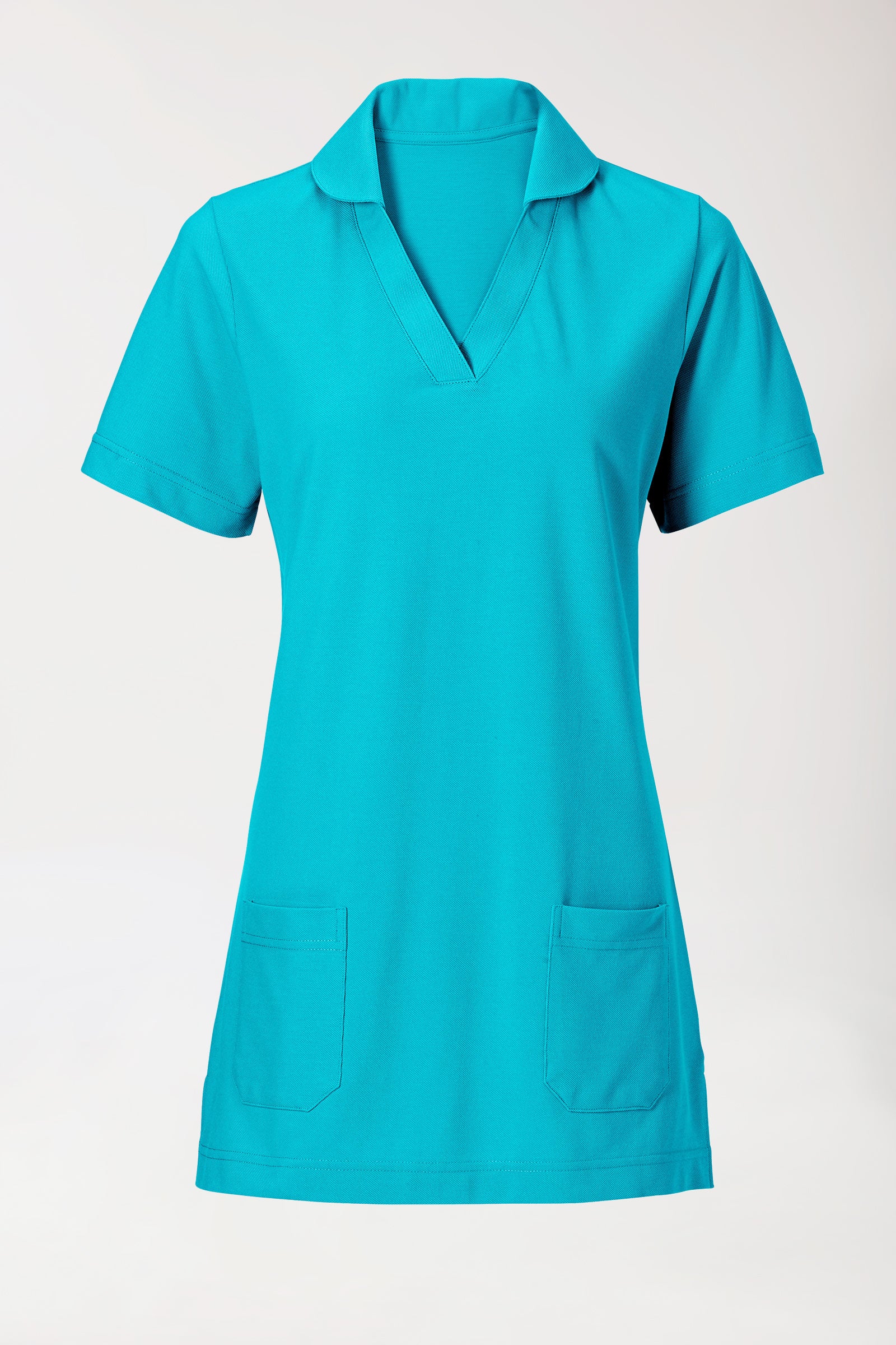 Piqué long-shirt dames - met kraag blue curaçao