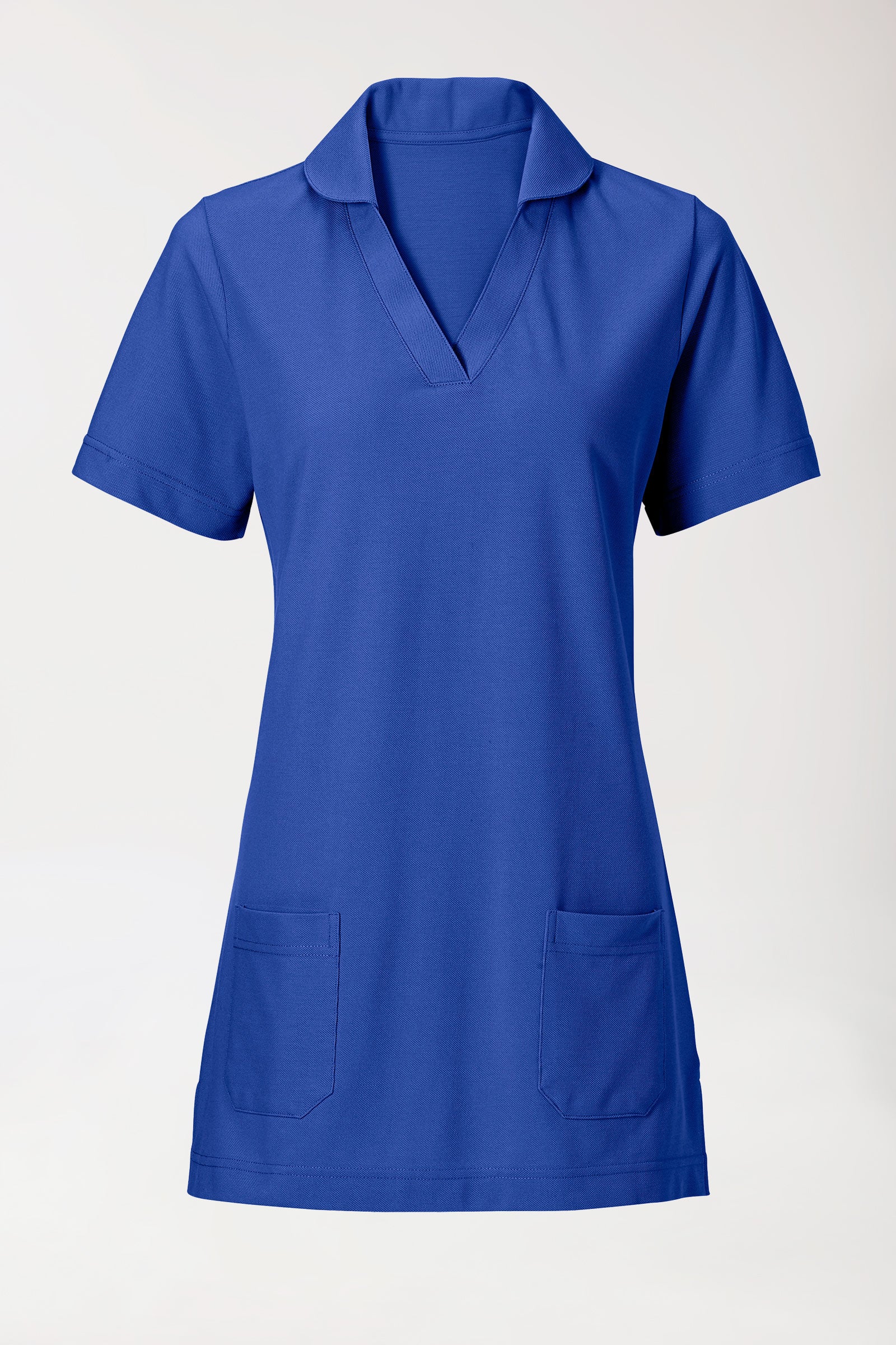 Piqué long-shirt dames - met kraag koningsblauw