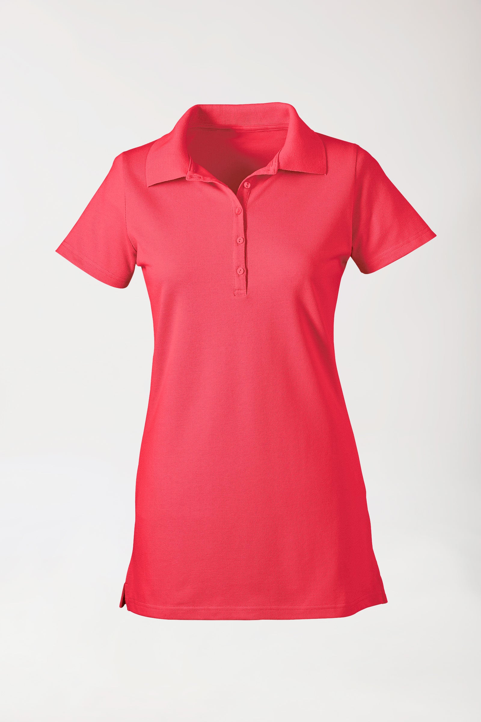 Stretch longshirt dames - polokraag lipstick