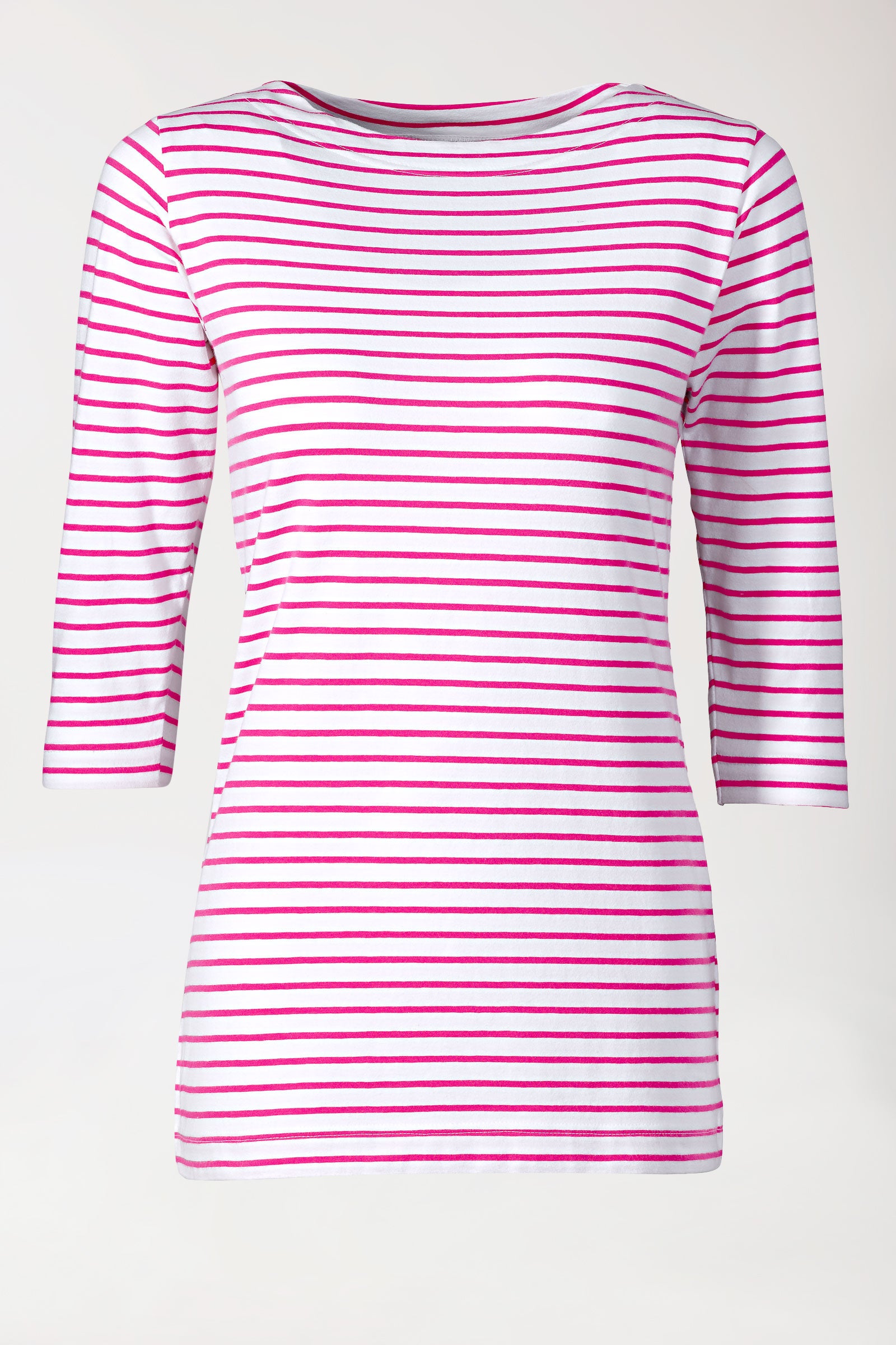 Long-shirt dames - 3/4 mouw pink/wit