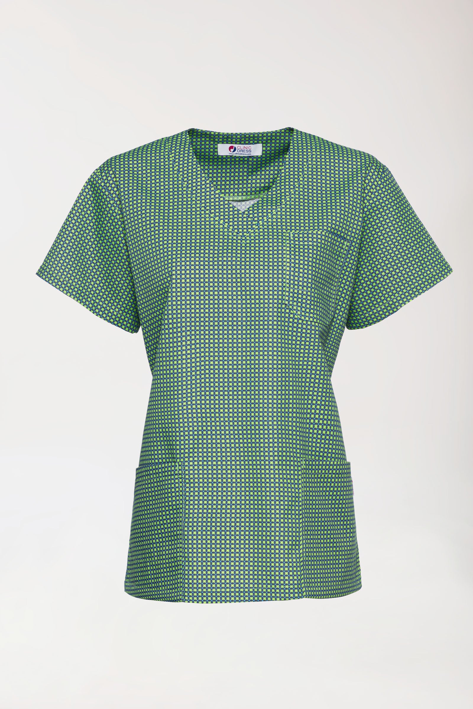 Lichte oversteektuniek - all-over print appelgroen/navy