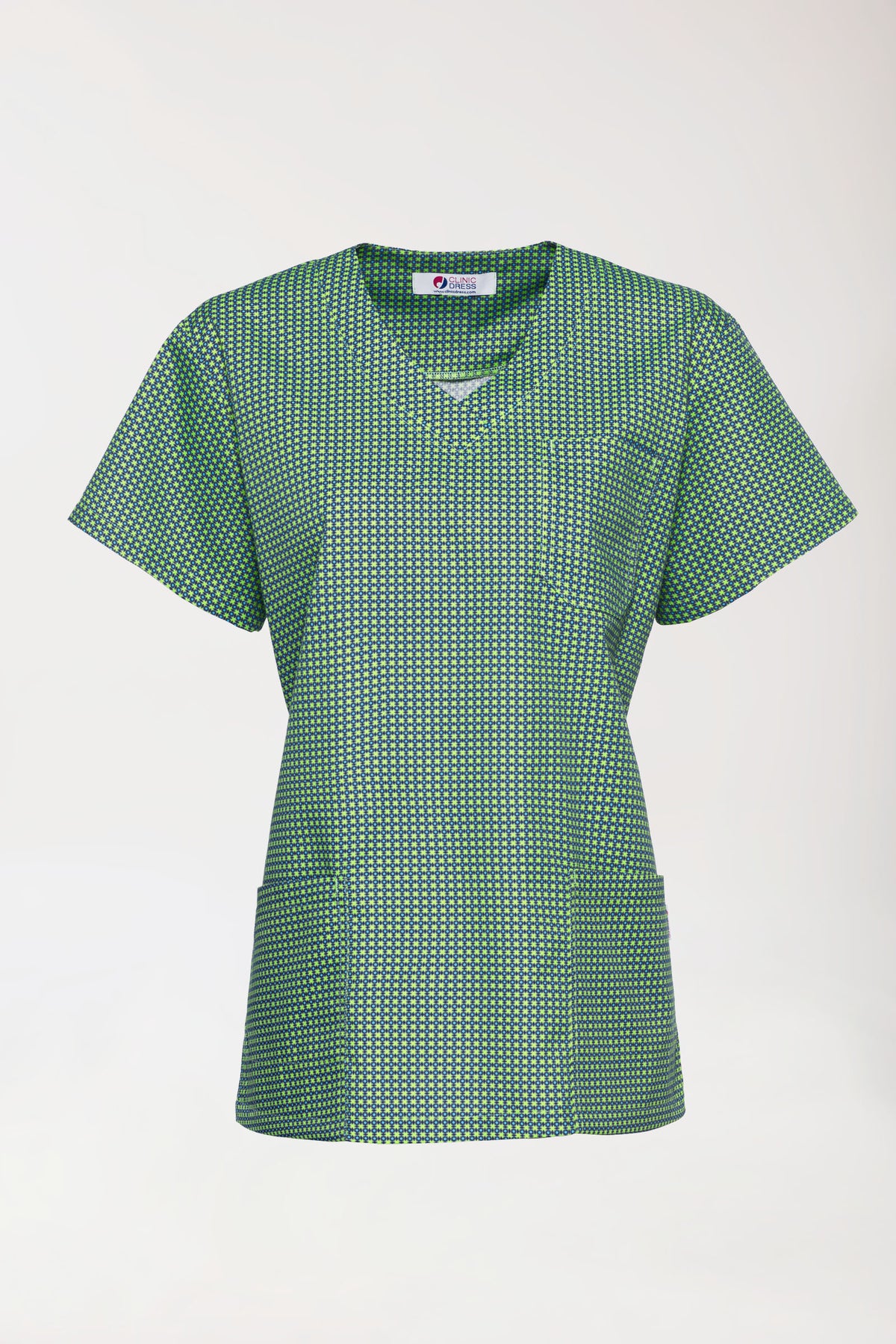 Lichte oversteektuniek - all-over print appelgroen/navy