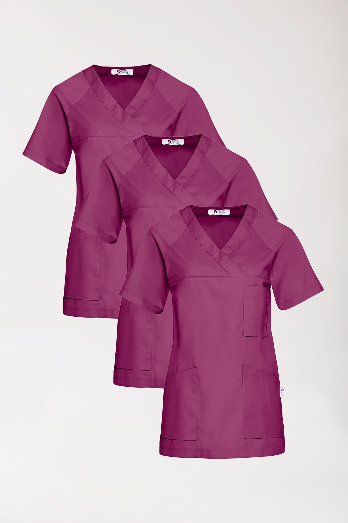CORE oversteektuniek dames -3 pack- v-hals berry