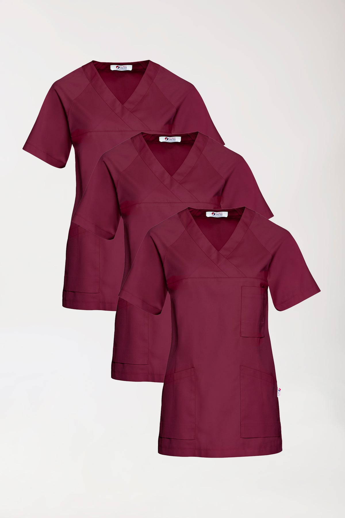 CORE oversteektuniek dames -3-pack- v-hals bordeaux