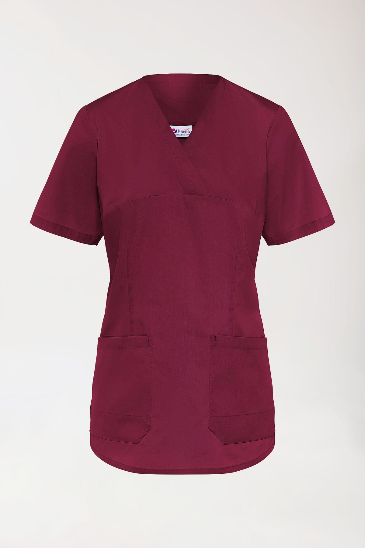 Stretch longshirt dames - V-hals bordeaux