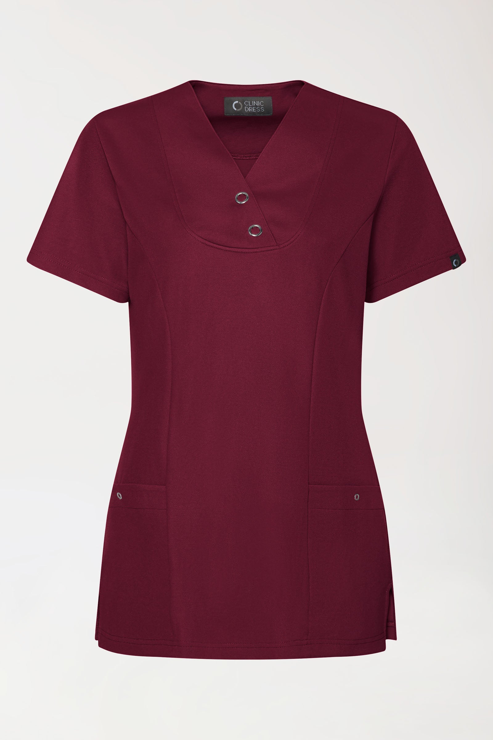 COMFY FLEX stretch oversteektuniek dames - met drukknopen bordeaux