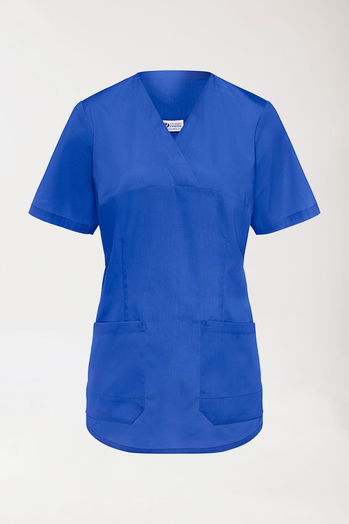 Stretch longshirt dames - V-hals koningsblauw