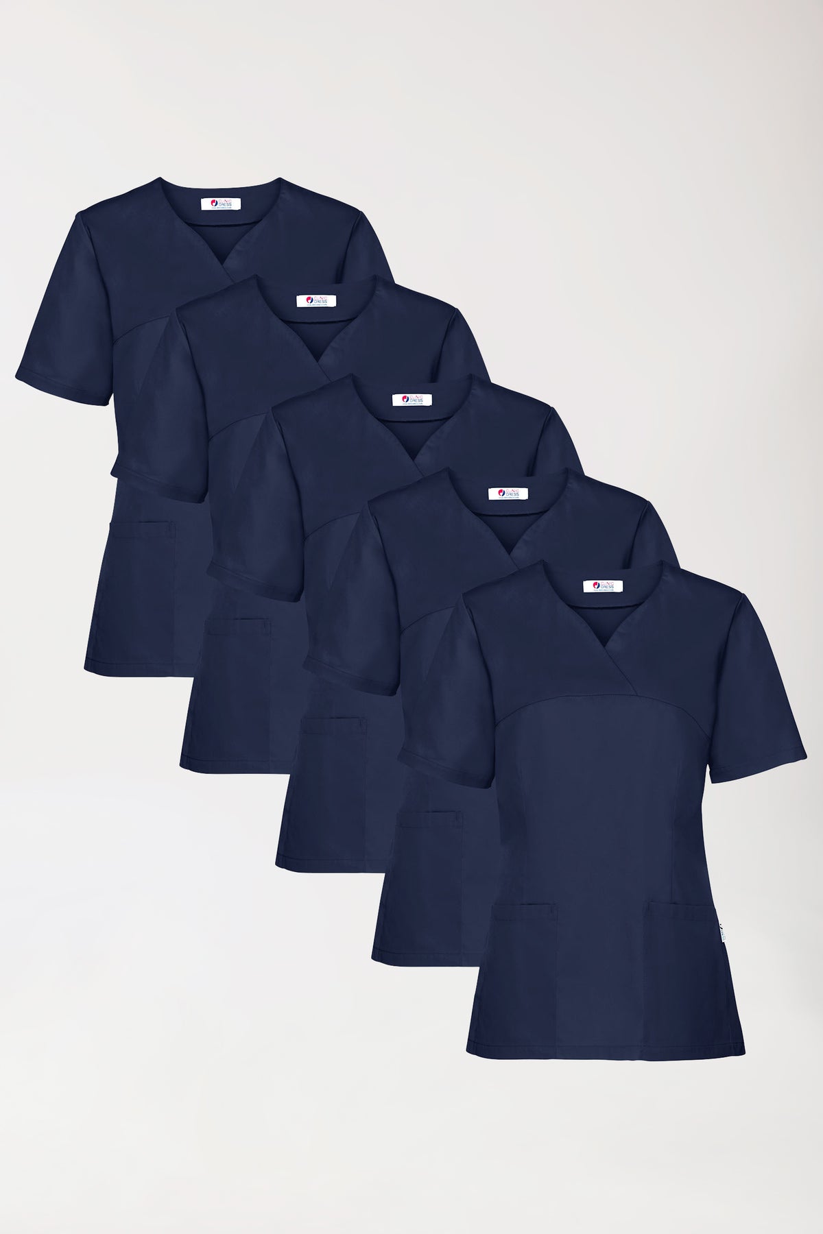 CORE oversteektuniek dames -5-pack- hartvormige hals navy