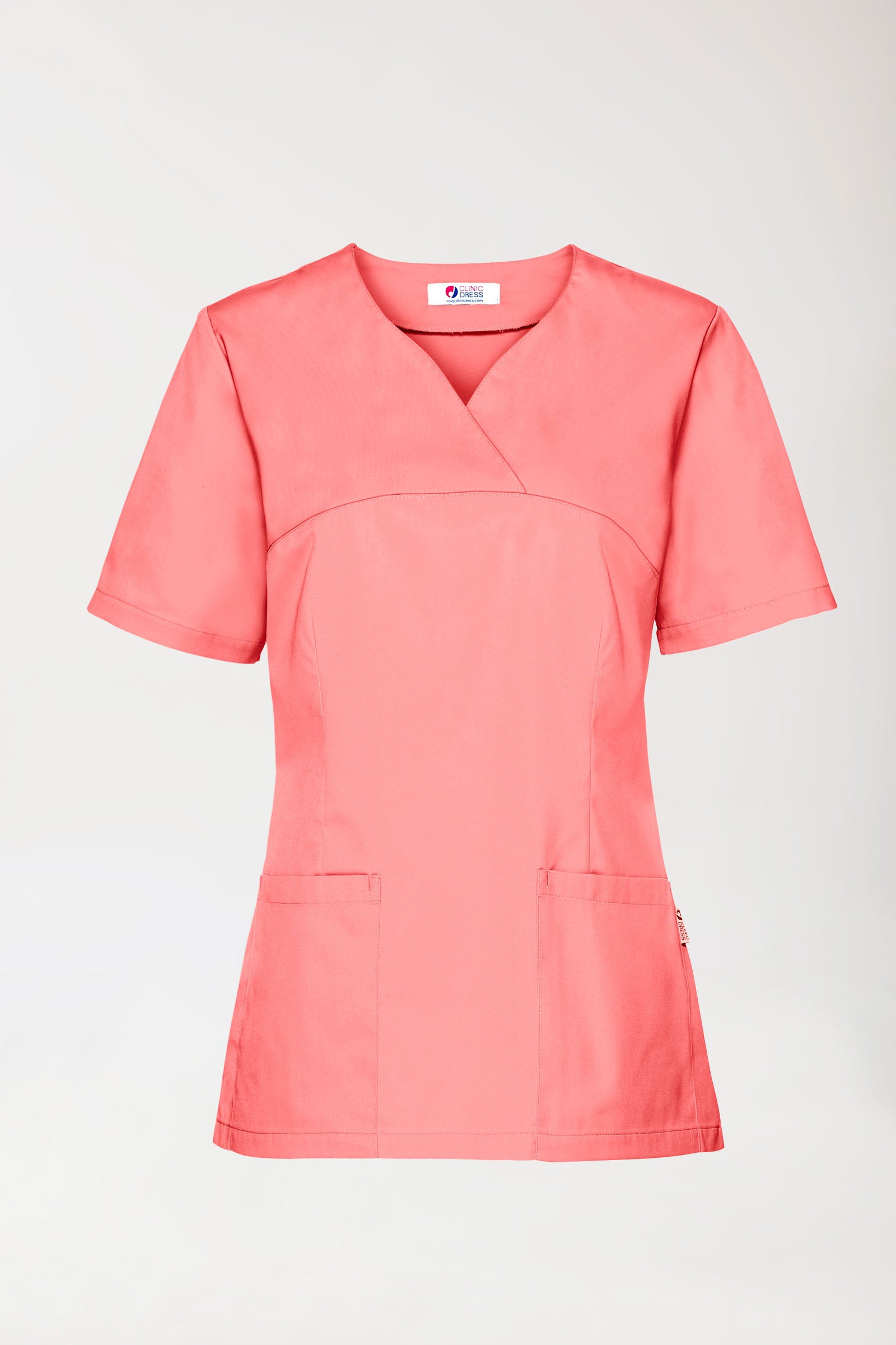 CORE oversteektuniek dames - hartvormige hals perzikrose