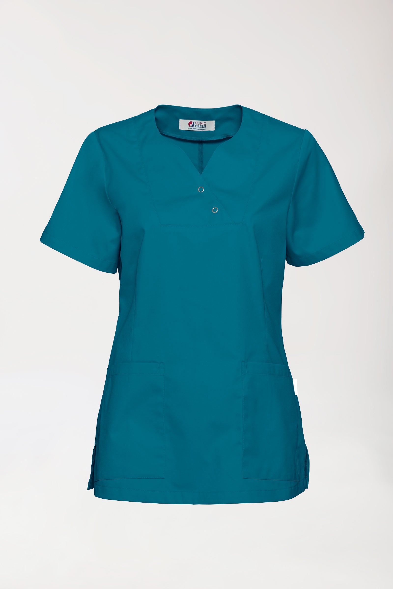 CORE oversteektuniek dames curved fit - met drukknopen petrol