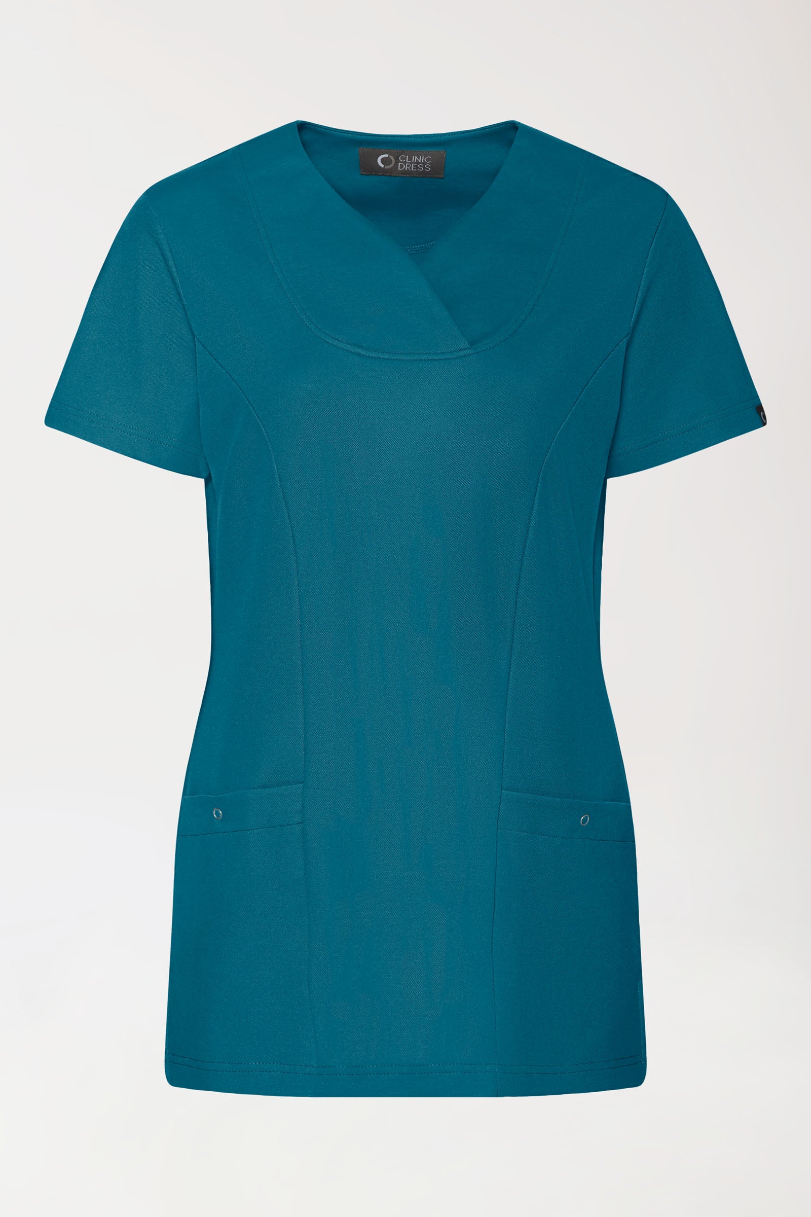 COMFY FLEX stretch oversteektuniek dames - hartvormige hals petrol