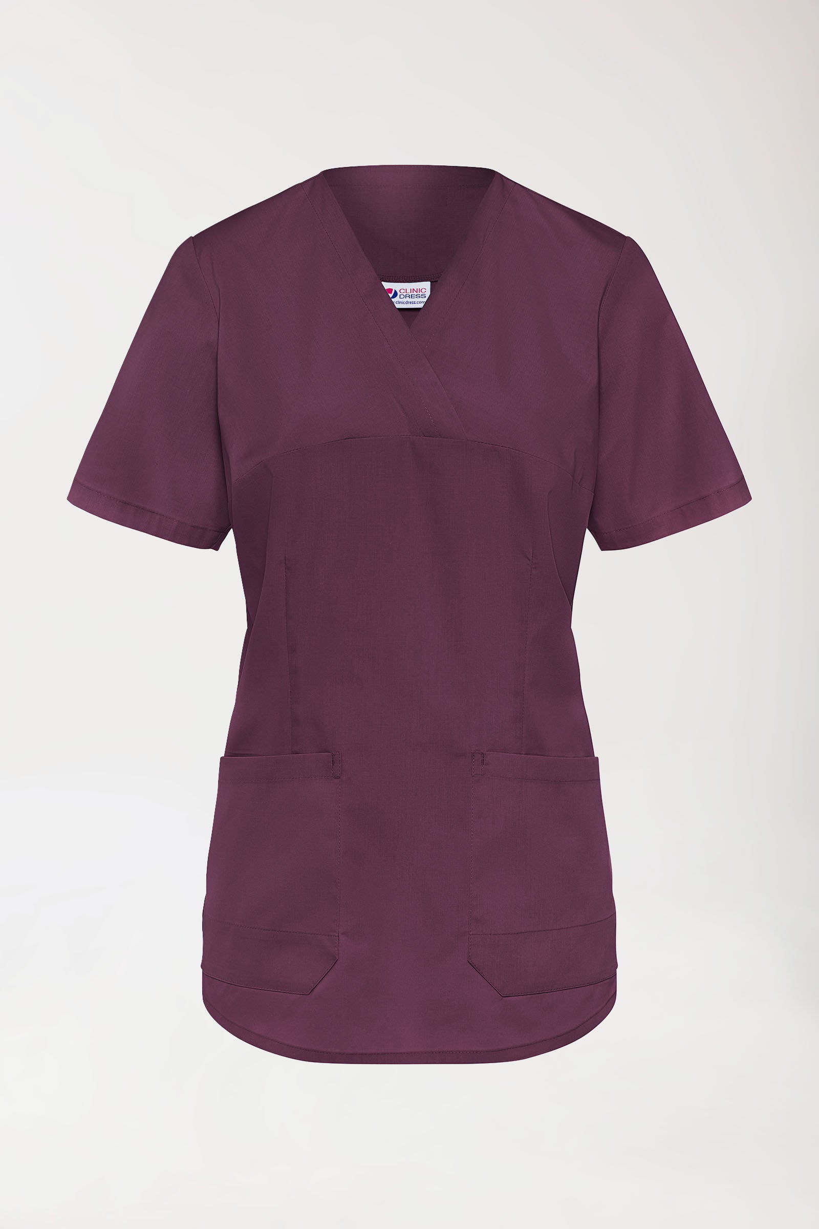 Stretch longshirt dames - V-hals pruimen