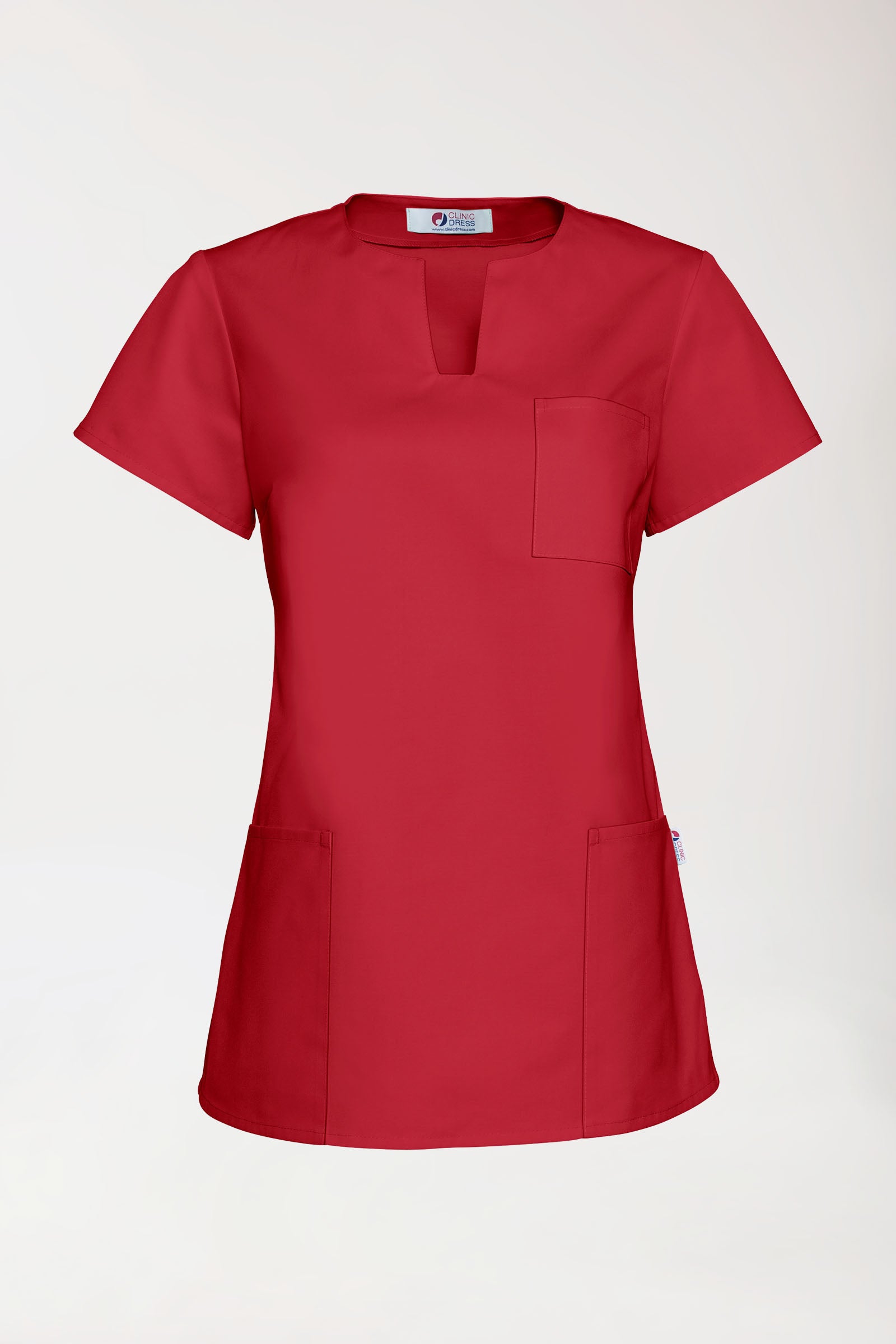 JUST STRONG oversteektuniek dames - hoekige hals rood
