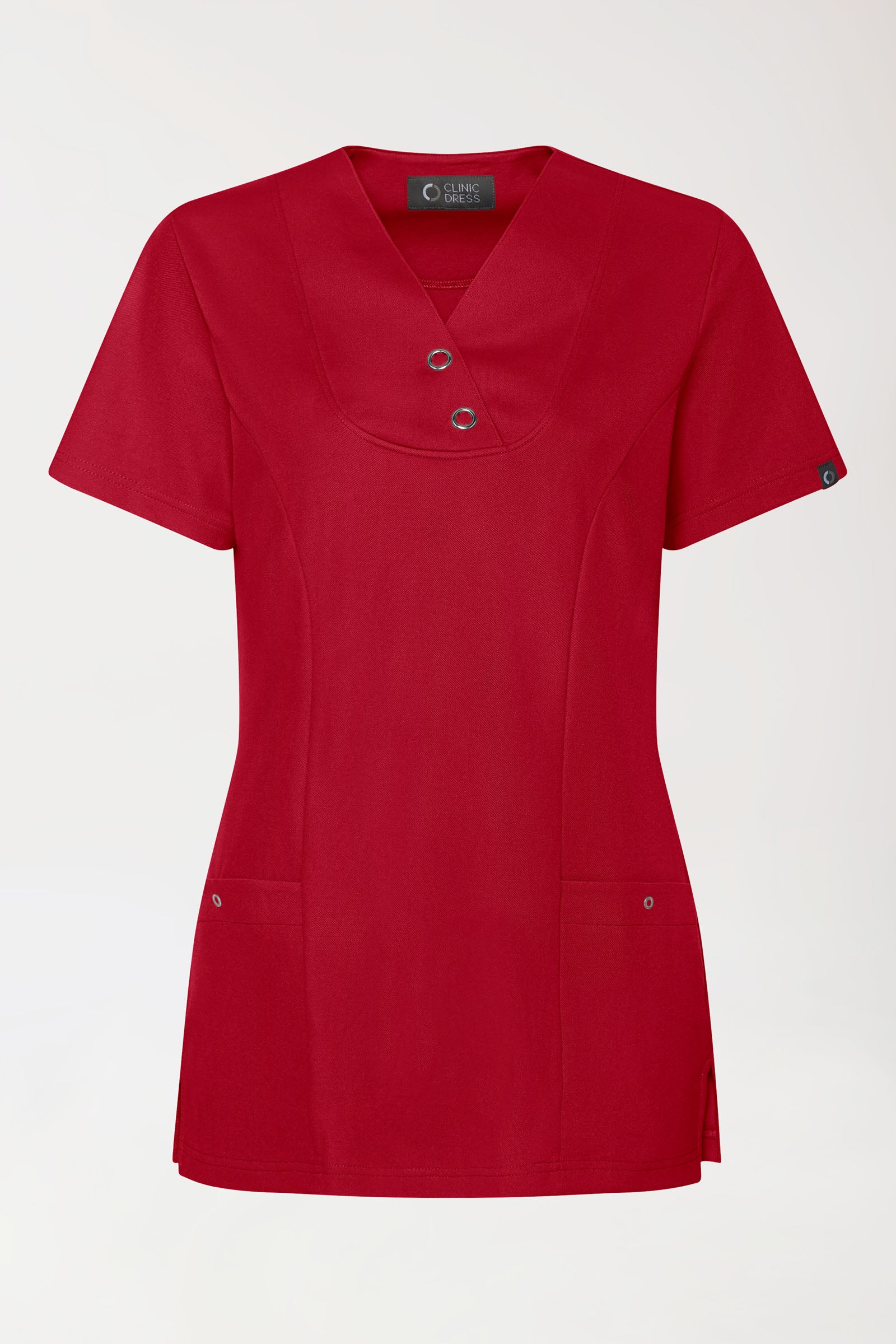 COMFY FLEX stretch oversteektuniek dames - met drukknopen rood