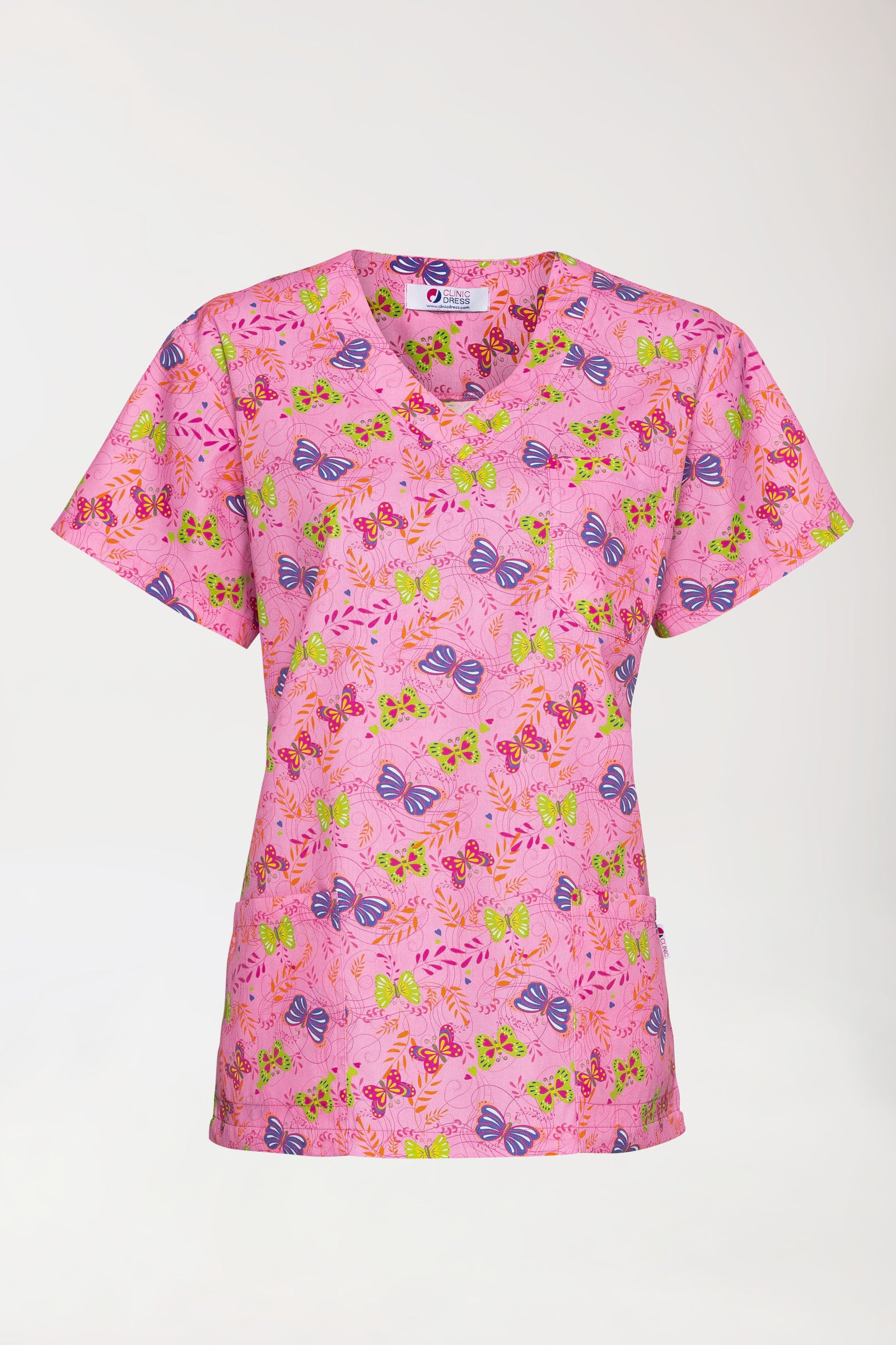 Lichte oversteektuniek - all-over print rosy pink/bont