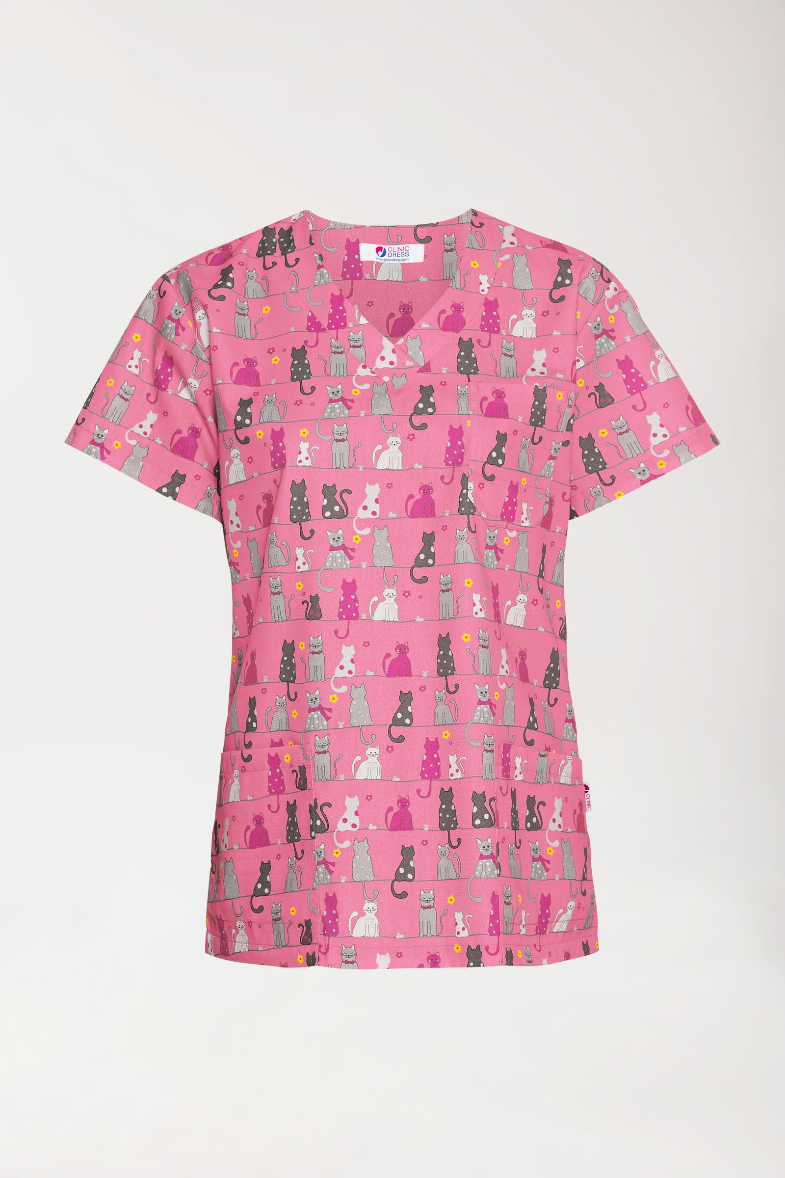 Lichte oversteektuniek - all-over print rosy pink/grijs