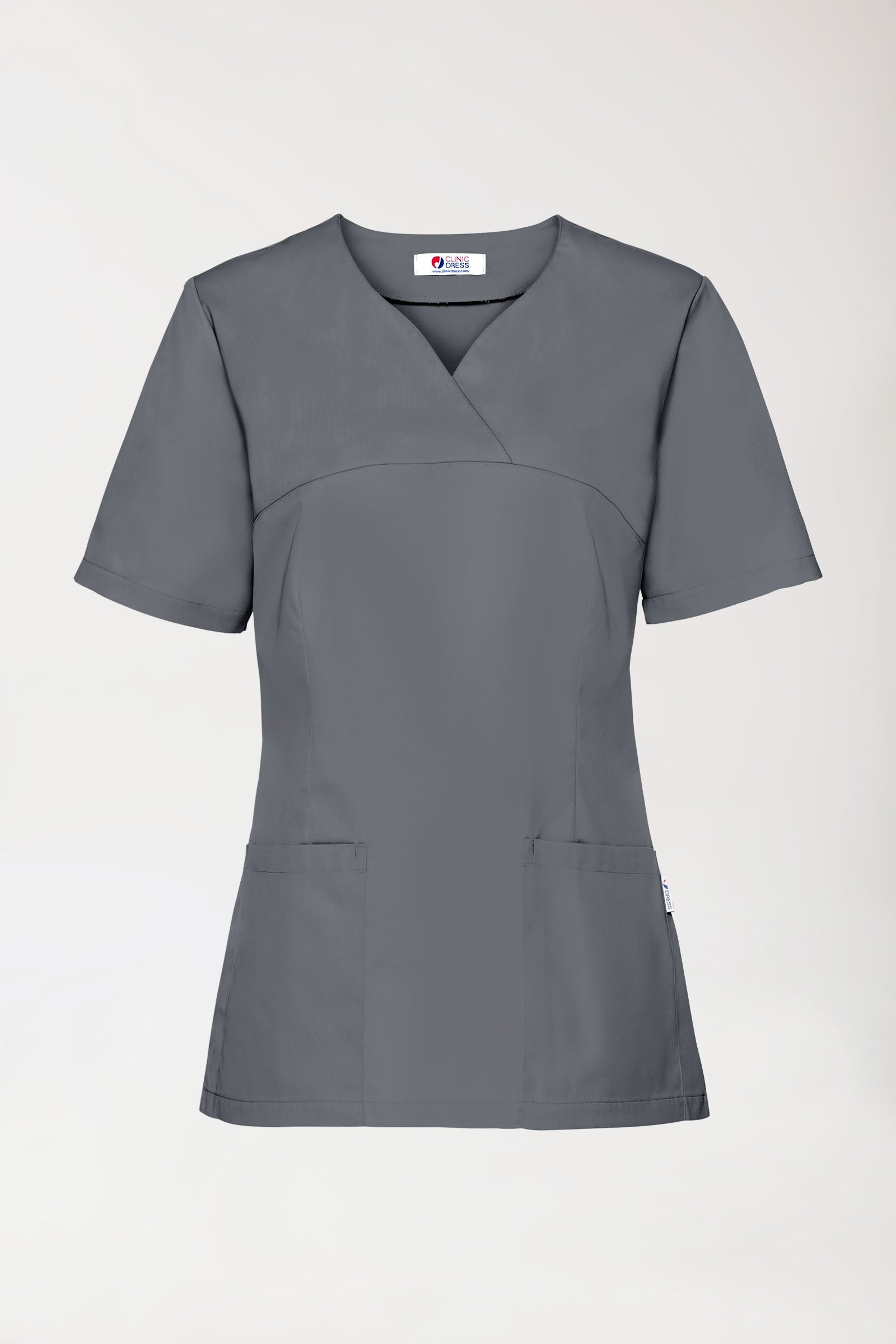 CORE oversteektuniek dames - hartvormige hals steengrijs