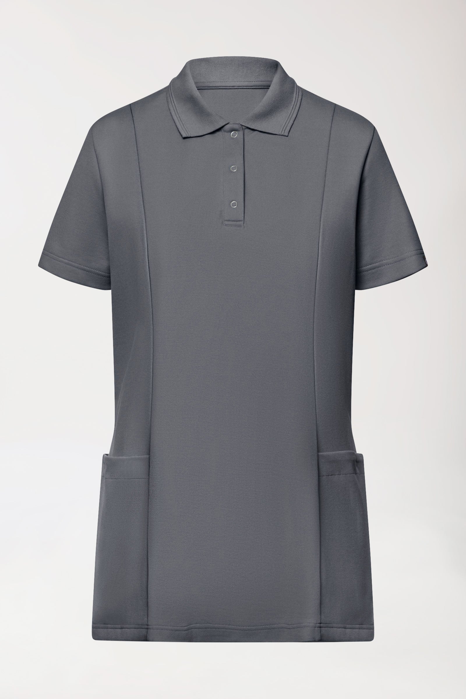 COMFY FLEX Stretch oversteektuniek dames - polokraag steengrijs