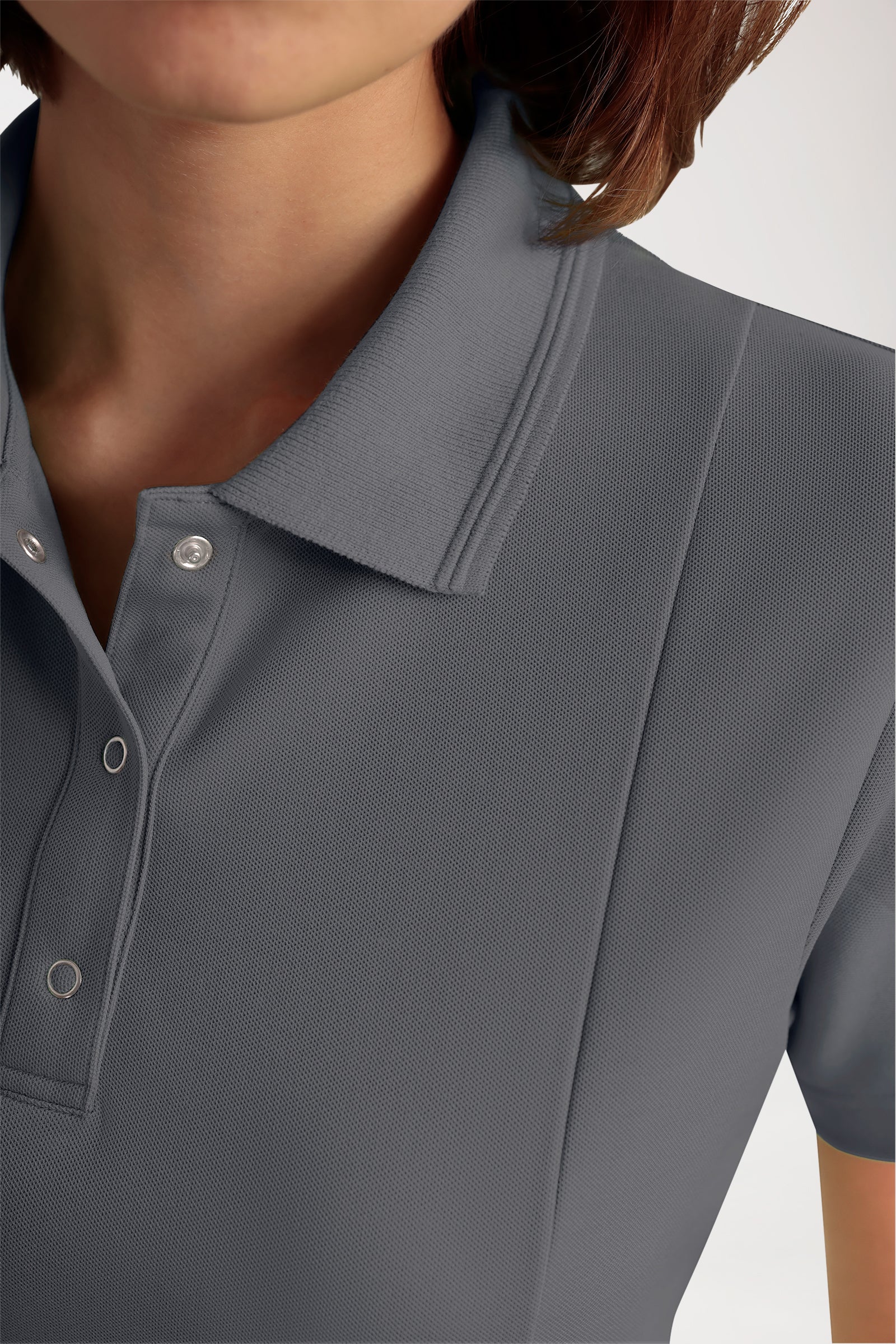 COMFY FLEX Stretch oversteektuniek dames - polokraag steengrijs