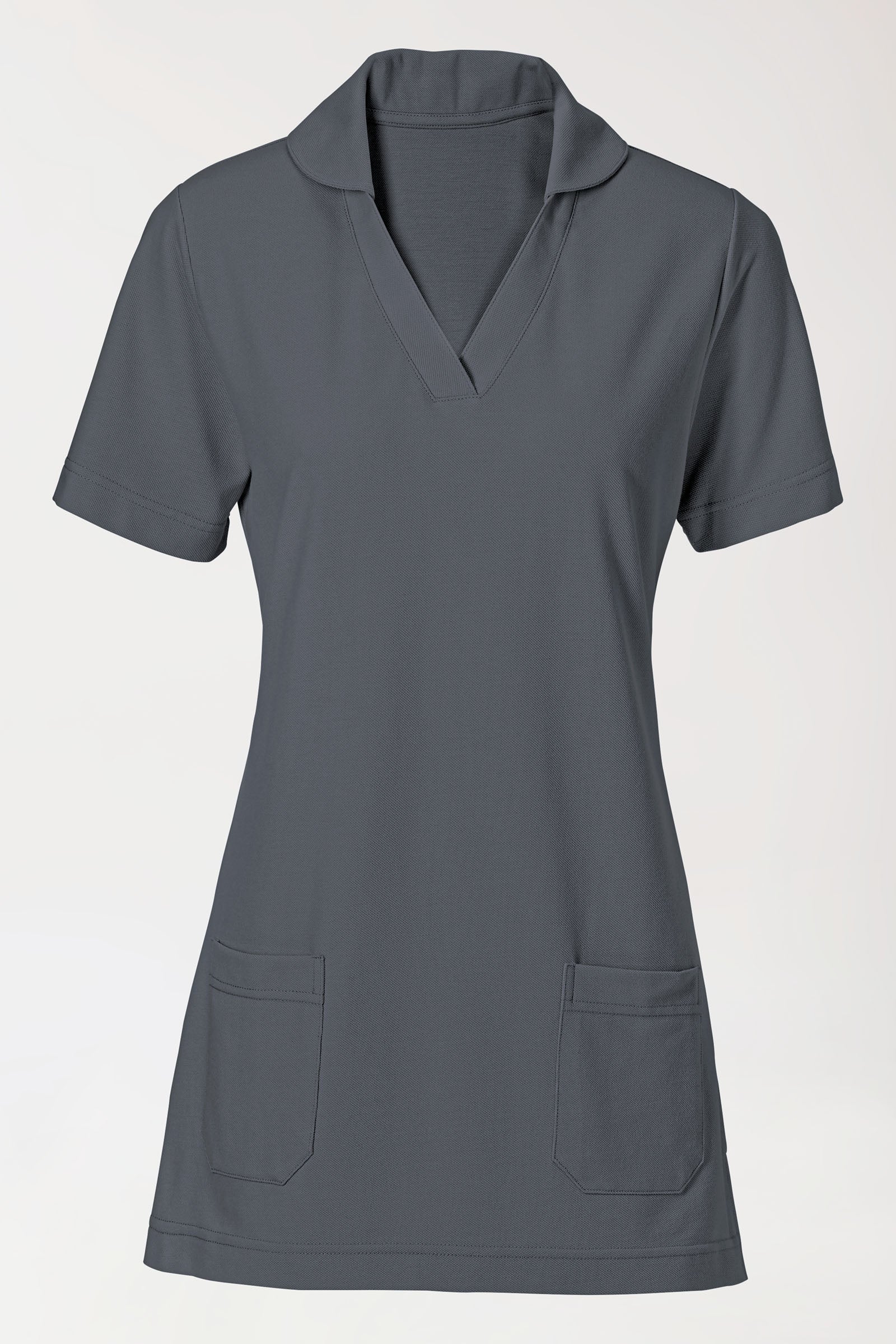 COMFY FLEX stretch oversteektuniek dames - sjaalkraag steengrijs