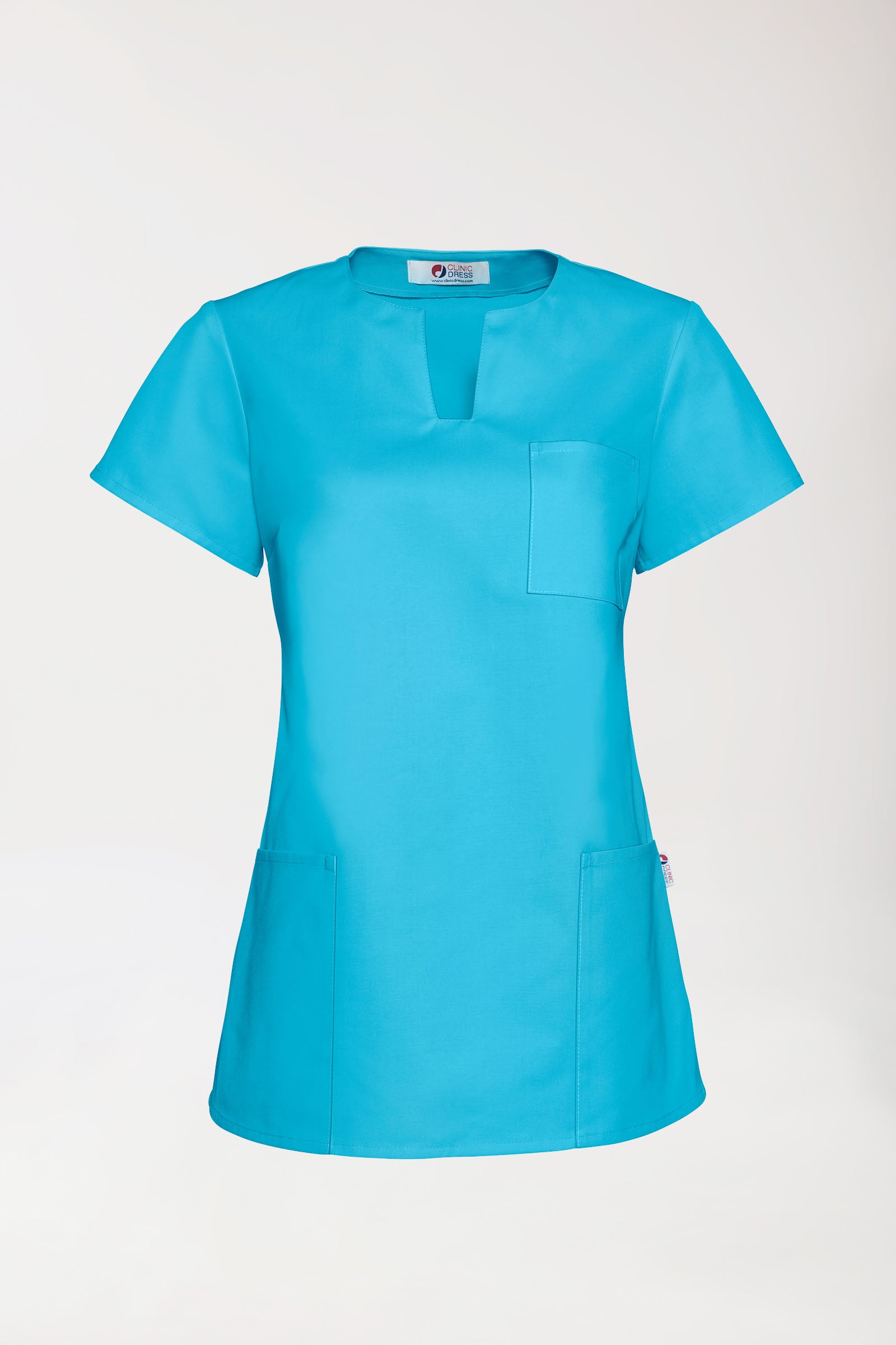 JUST STRONG oversteektuniek dames - hoekige hals turquoise