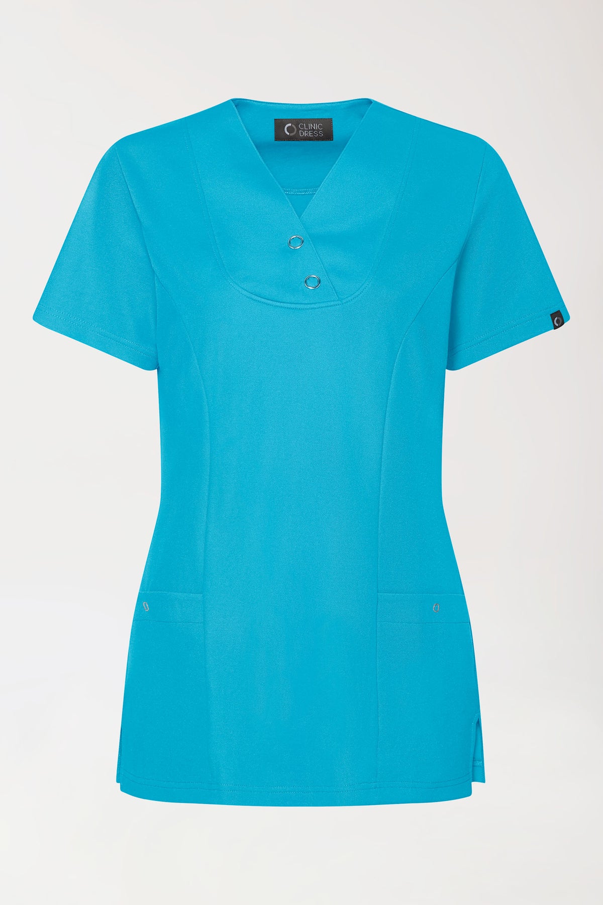 COMFY FLEX stretch oversteektuniek dames - met drukknopen turquoise