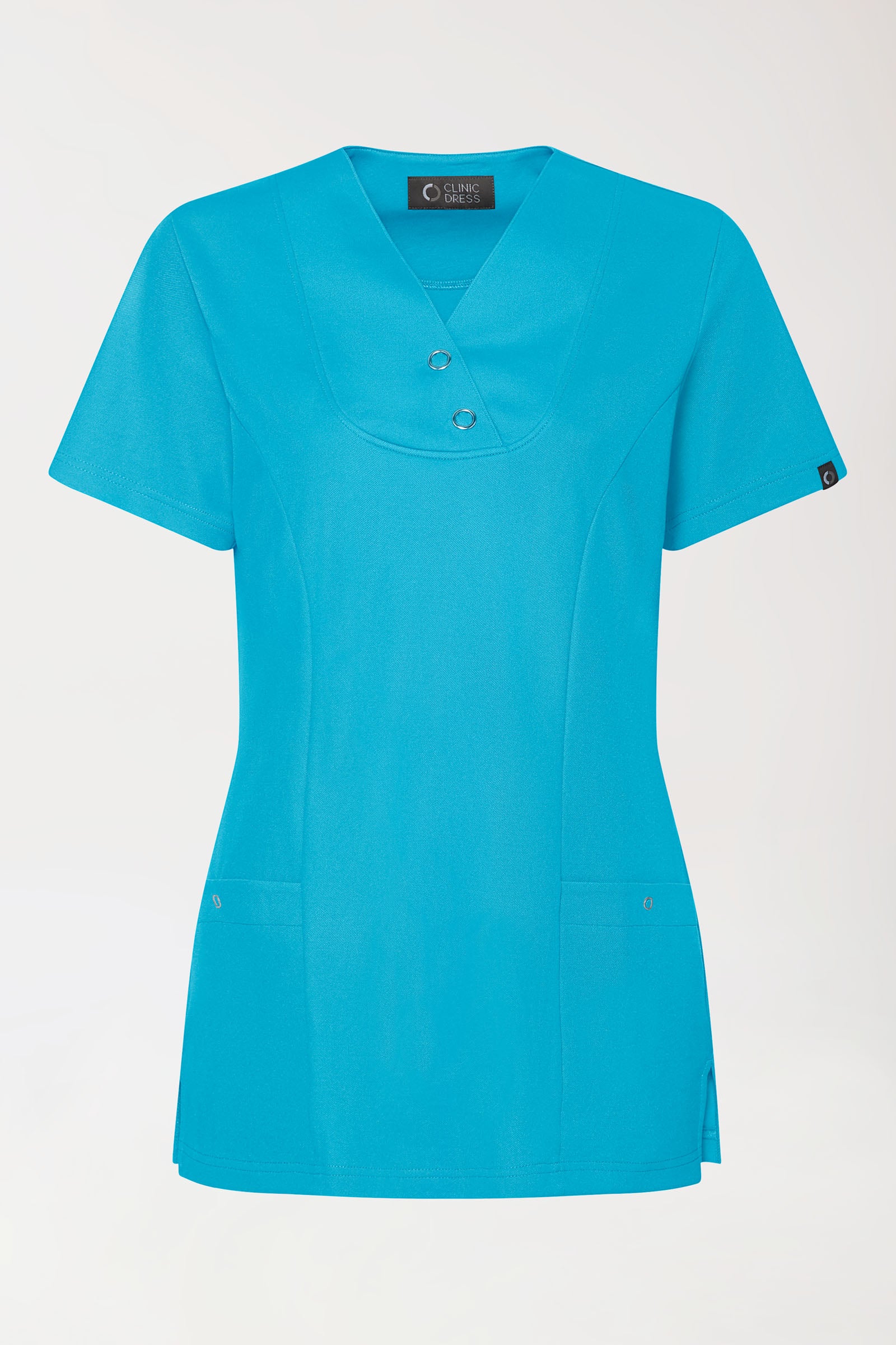 COMFY FLEX stretch oversteektuniek dames - met drukknopen turquoise