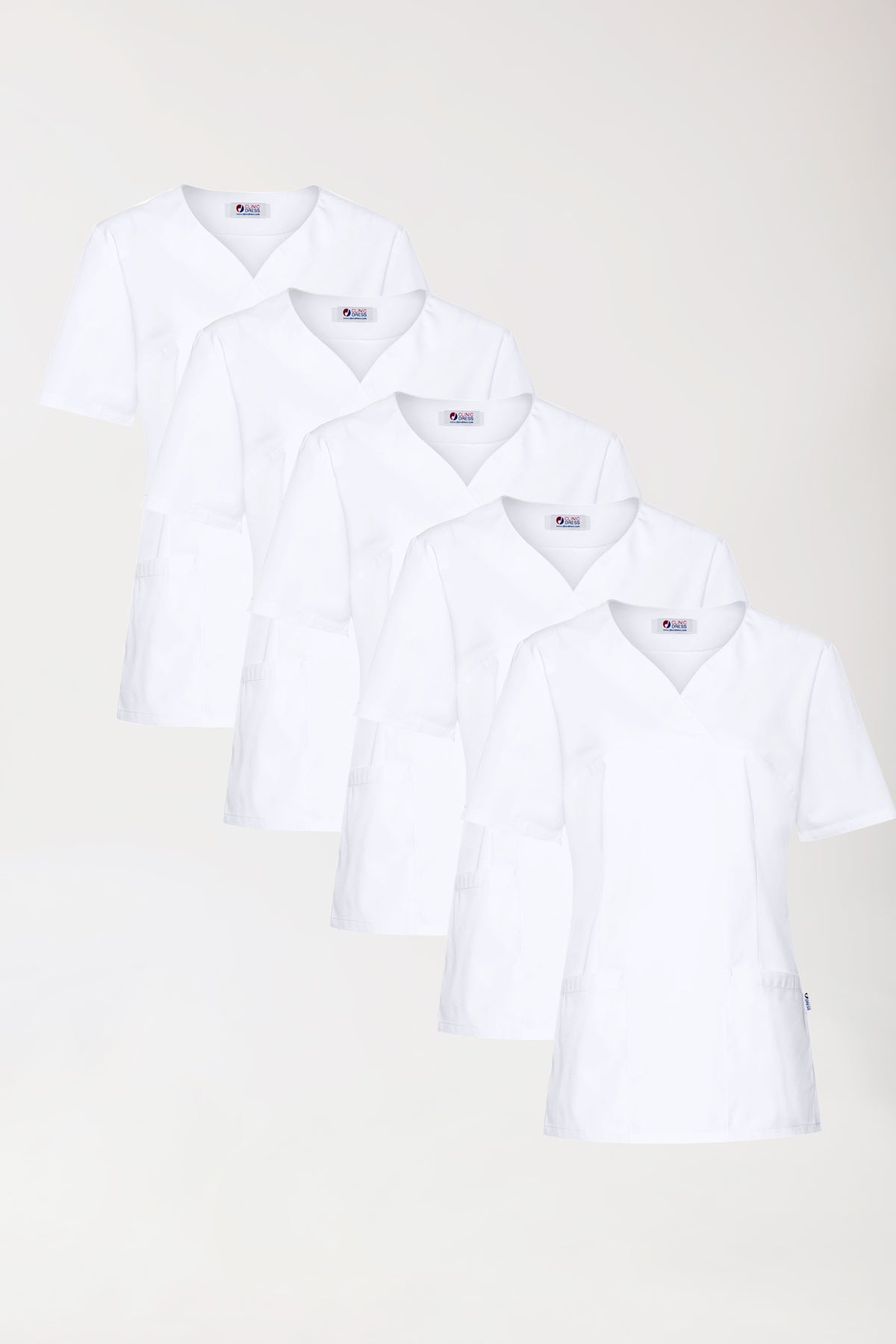 CORE oversteektuniek dames -5-pack- hartvormige hals wit