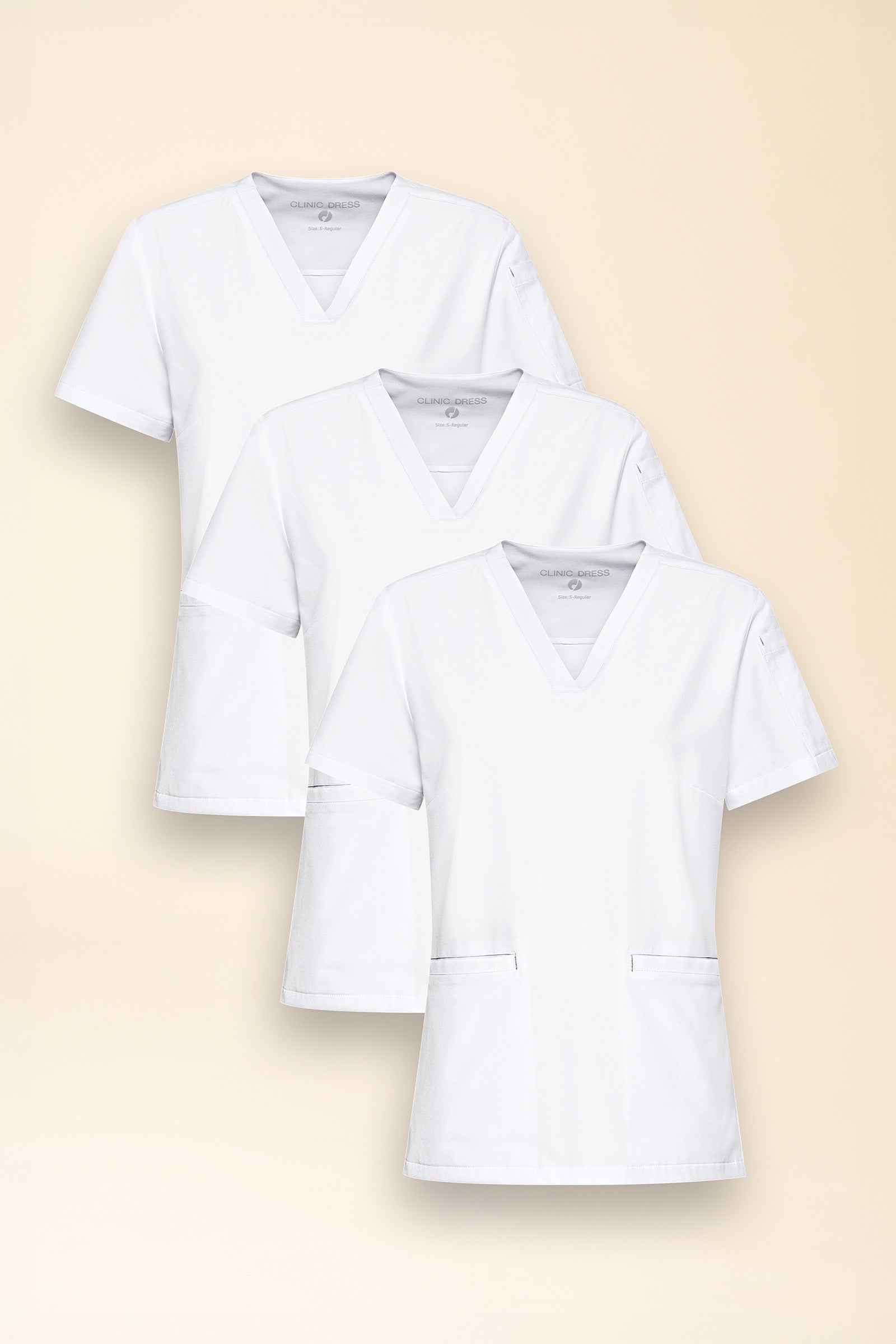 KAERE oversteektuniek dames -3-pack- v-hals wit