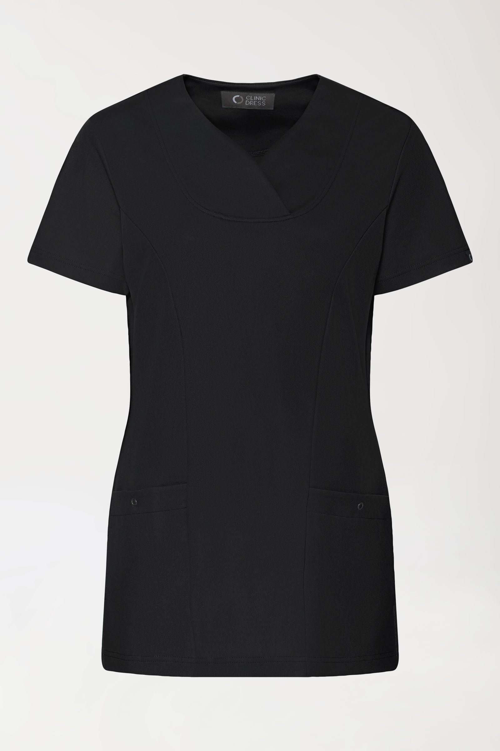COMFY FLEX stretch oversteektuniek dames - hartvormige hals zwart