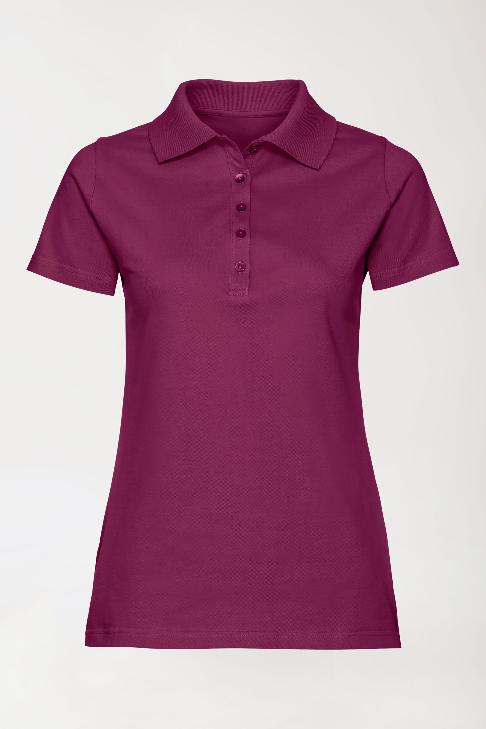 Stretch shirt dames - polokraag berry