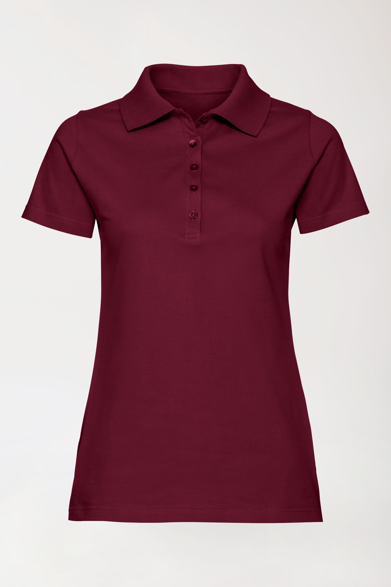 Stretch shirt dames - polokraag bordeaux