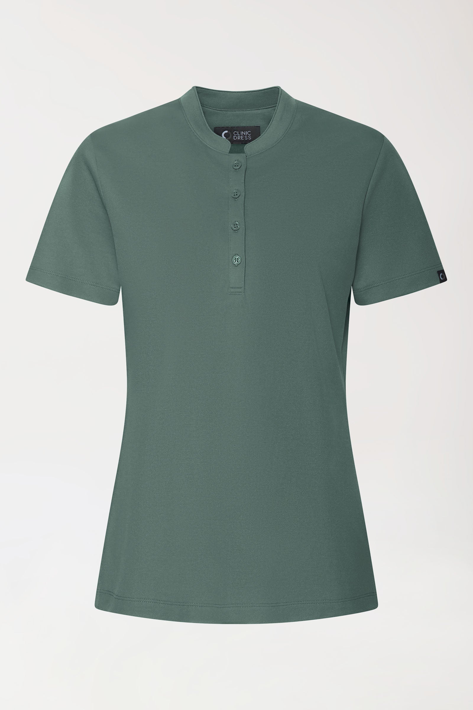 COMFY FLEX stretch shirt dames - opstaande kraag donkergroen