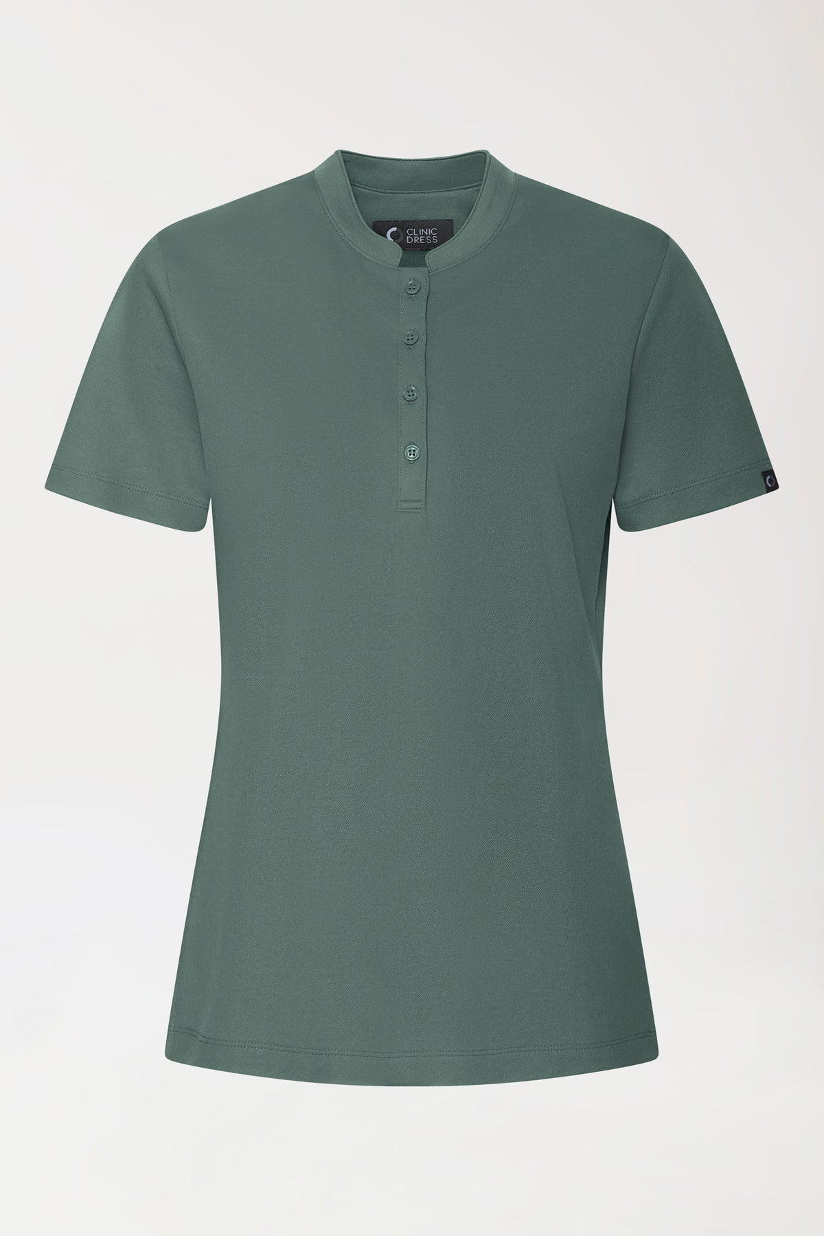COMFY FLEX stretch shirt dames - opstaande kraag donkergroen