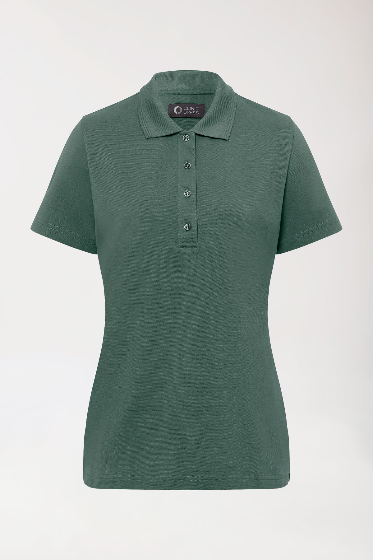 COMFY FLEX stretch shirt dames - polokraag donkergroen, Voorzijde view