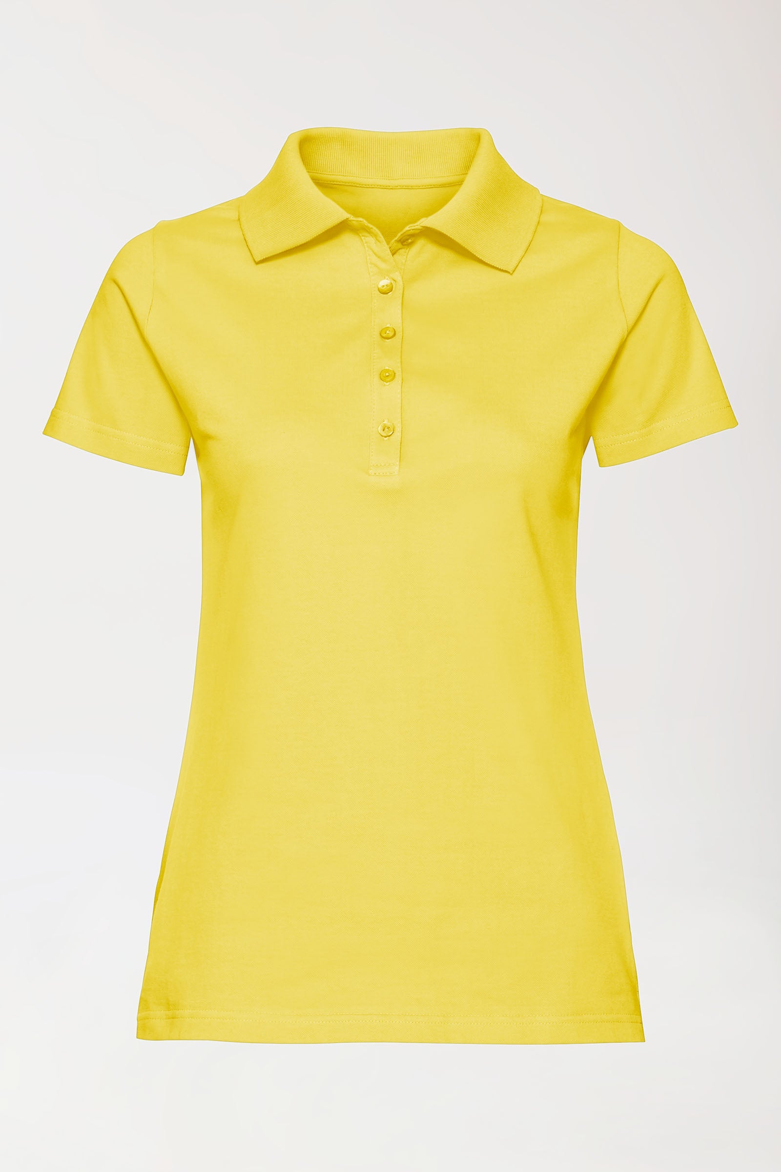 Stretch shirt dames - polokraag geel