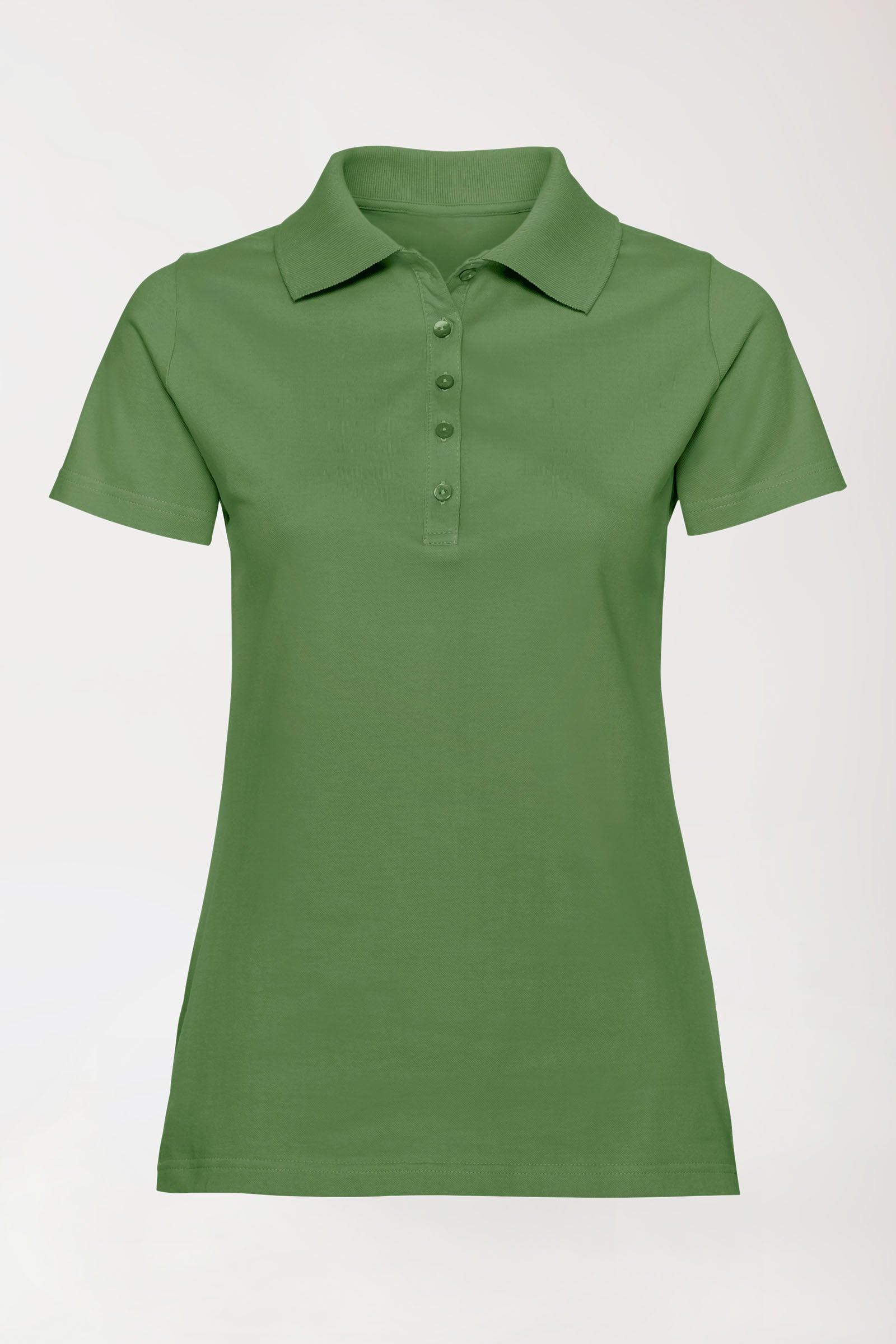 Stretch shirt dames - polokraag grasgroen, Voorzijde view