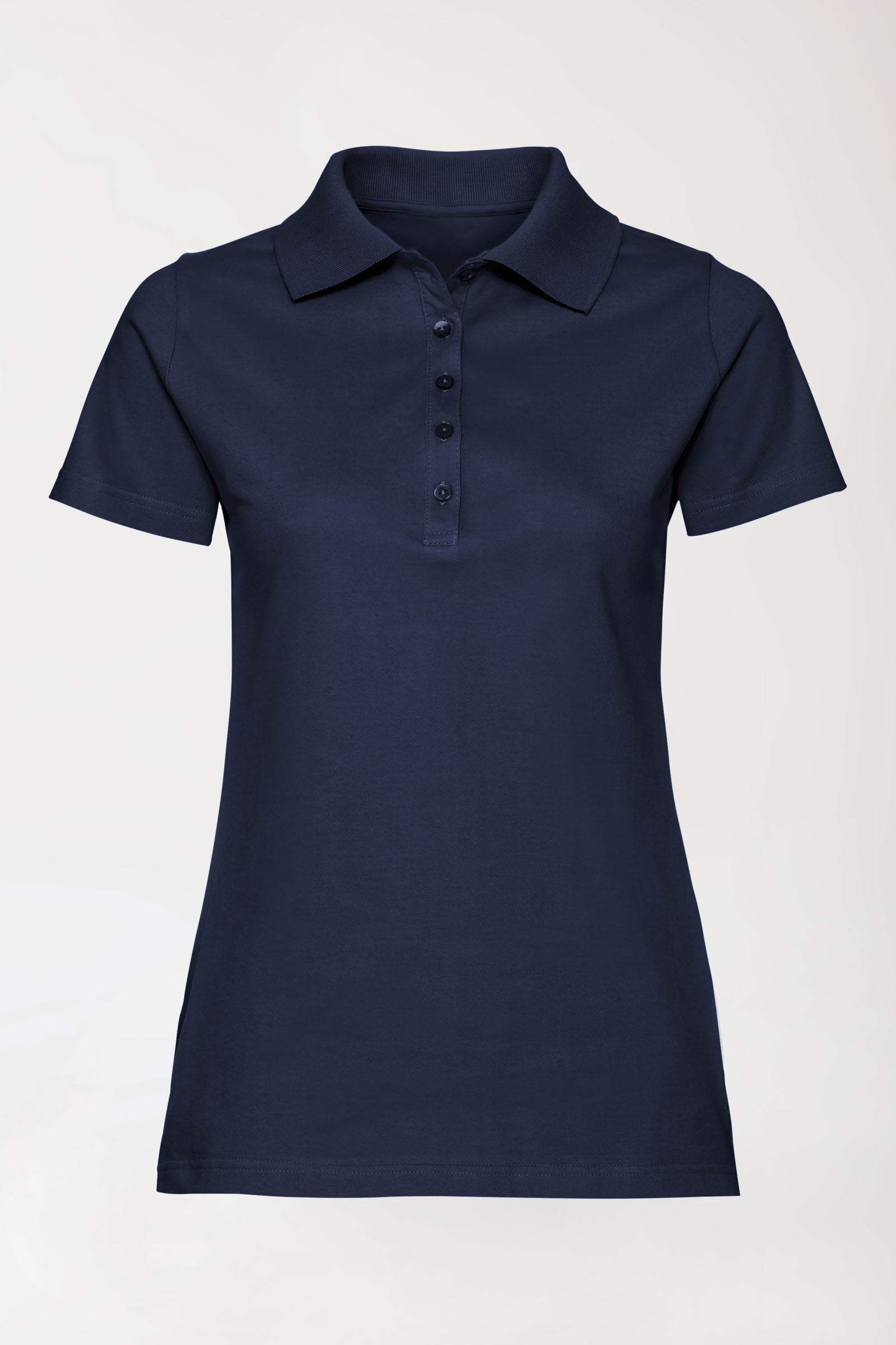 Stretch shirt dames - polokraag navy