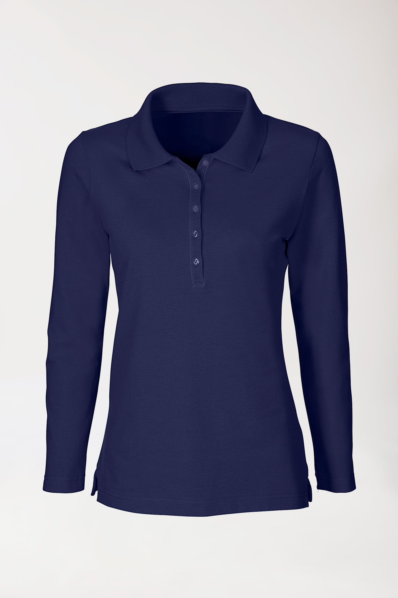 Stretch shirt dames - 1/1 mouw met polokraag navy