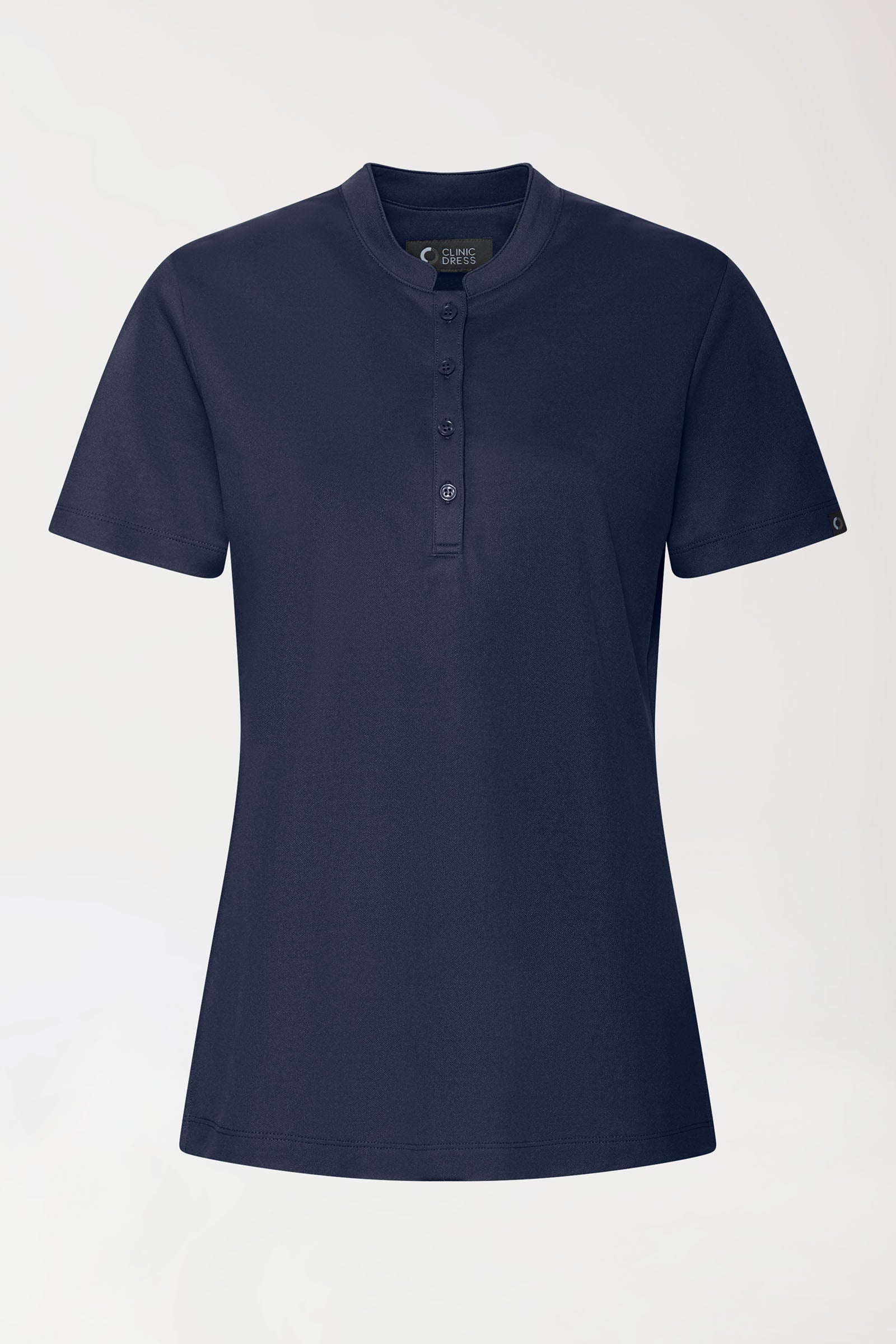 COMFY FLEX stretch shirt dames - opstaande kraag navy, Voorzijde view