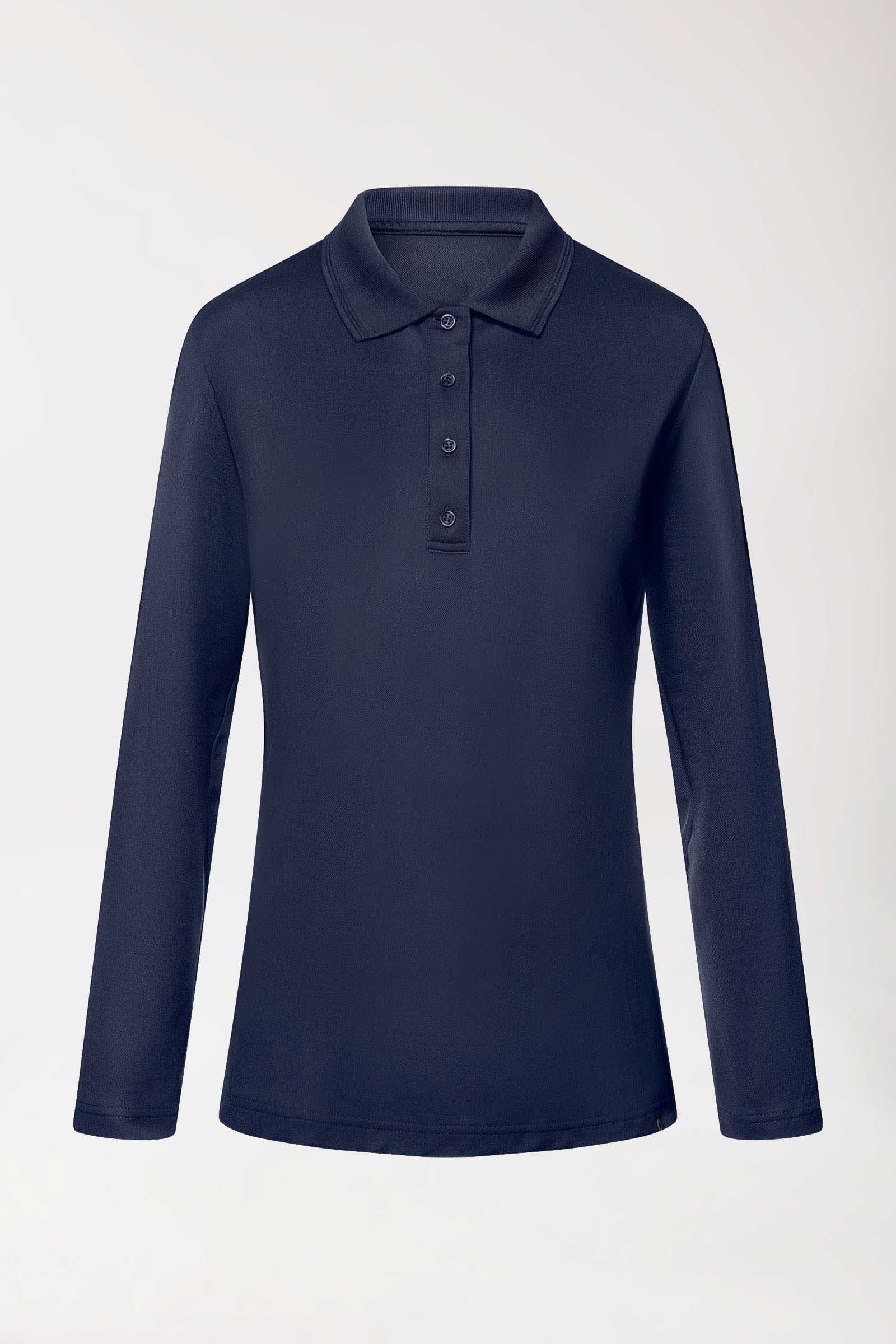 COMFY FLEX stretch longsleeve dames double face piqué - polokraag navy