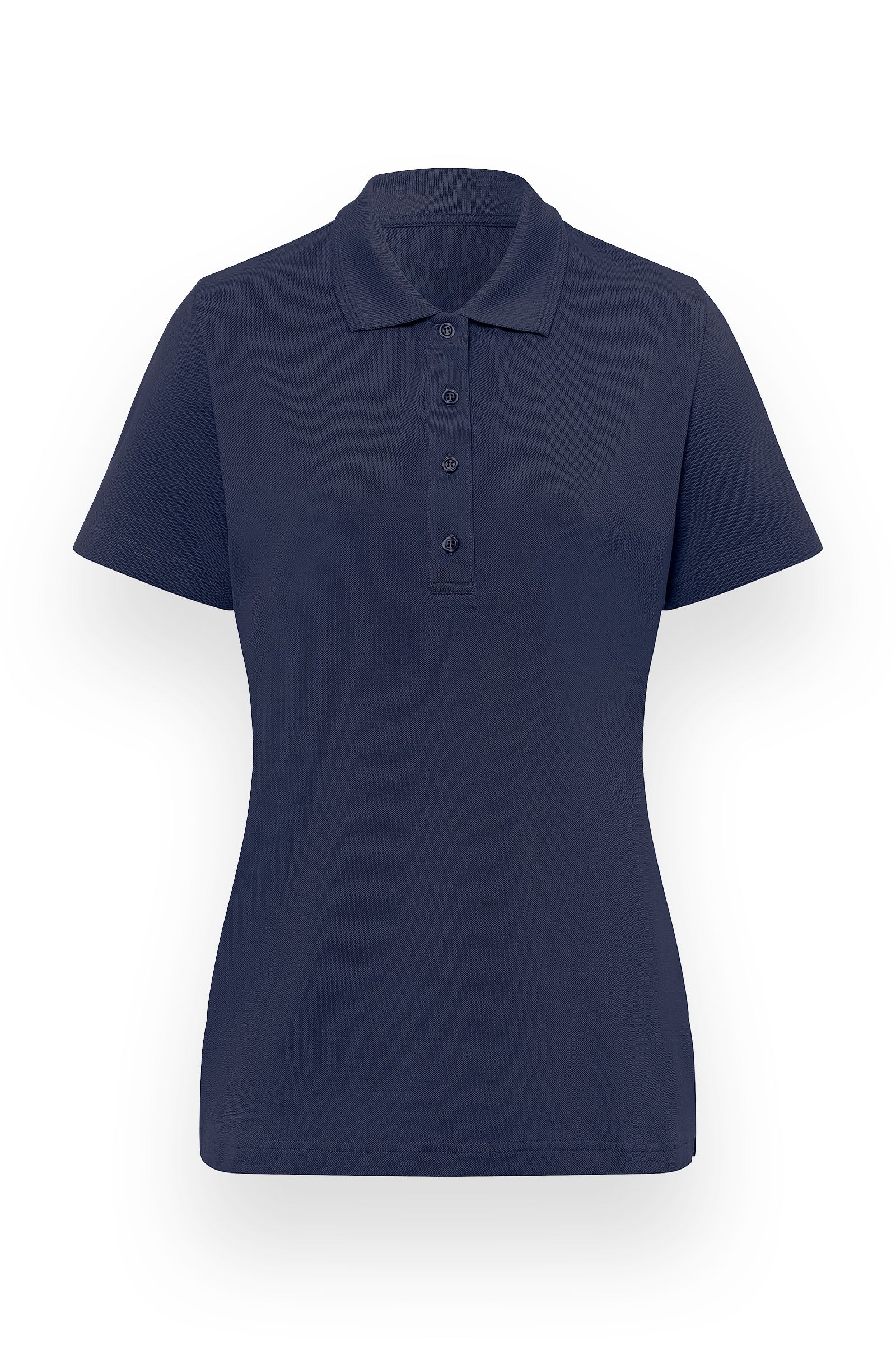 Stretch shirt dames piqué polokraag navy