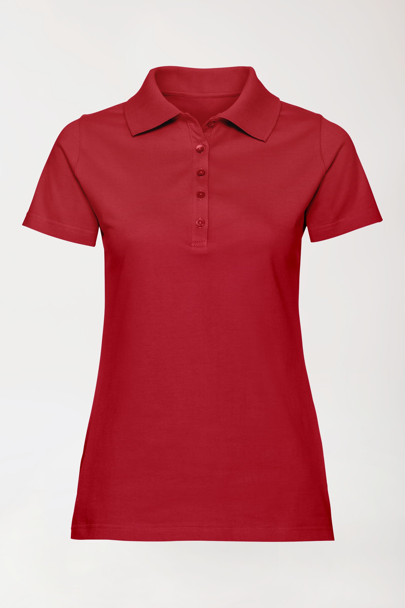 Stretch shirt dames - polokraag rood