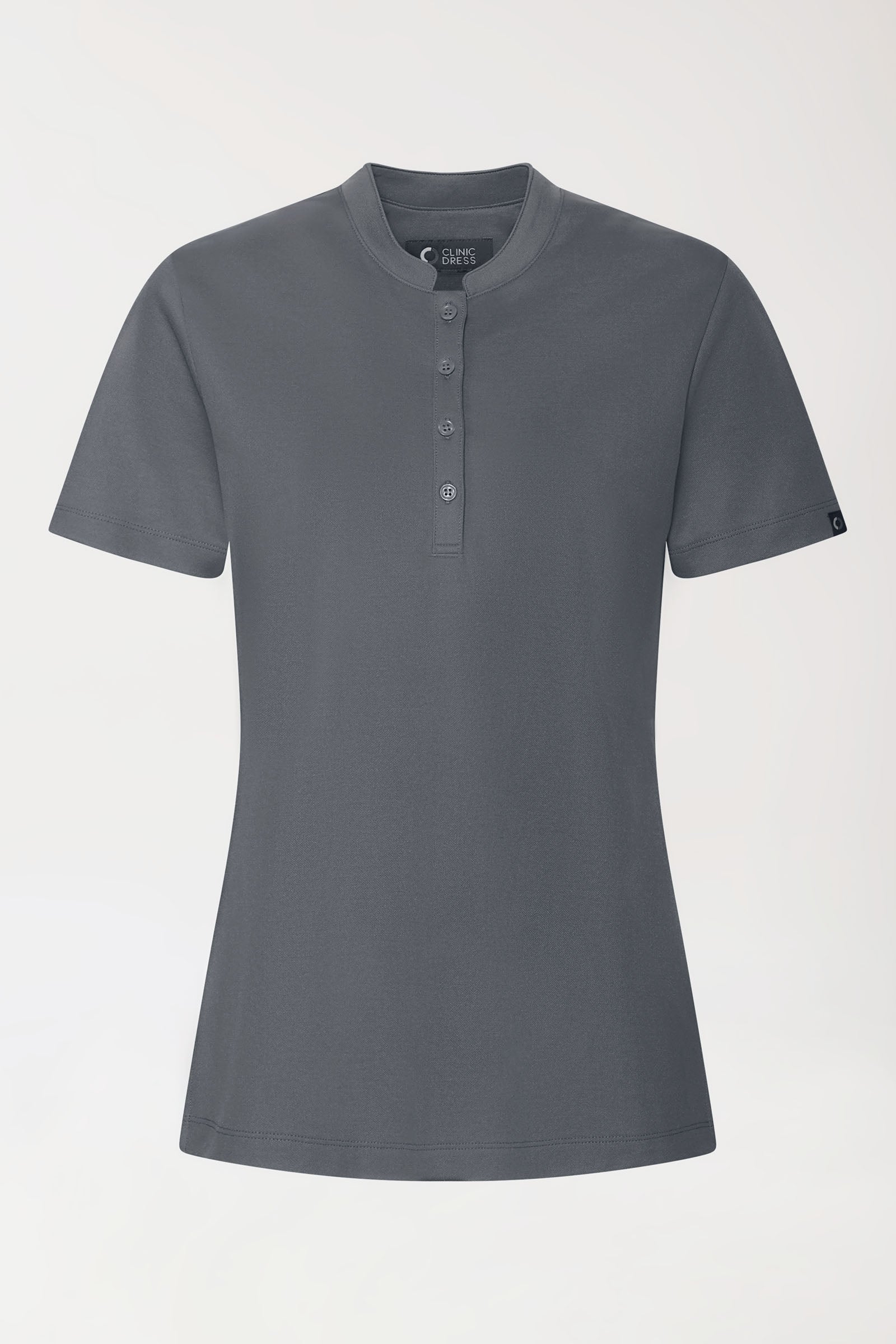 COMFY FLEX stretch shirt dames - opstaande kraag steengrijs
