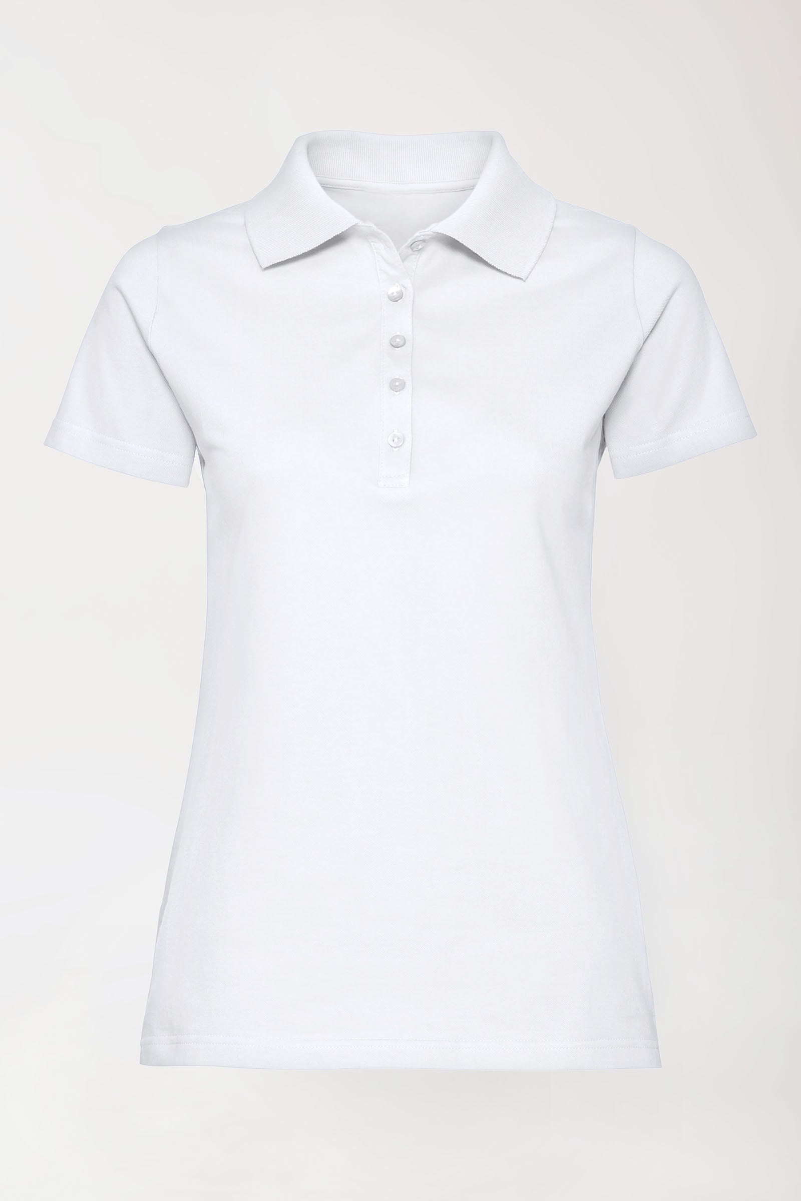 Stretch shirt dames - polokraag wit