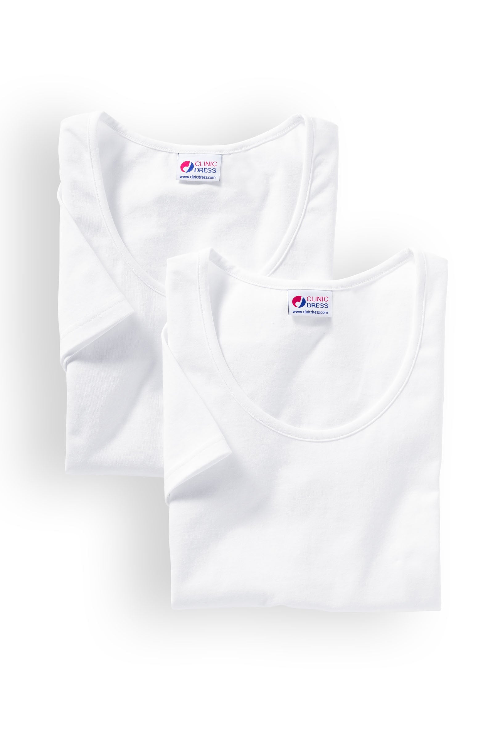 Katoenen shirts dames 2-pack - 1/2 mouw wit