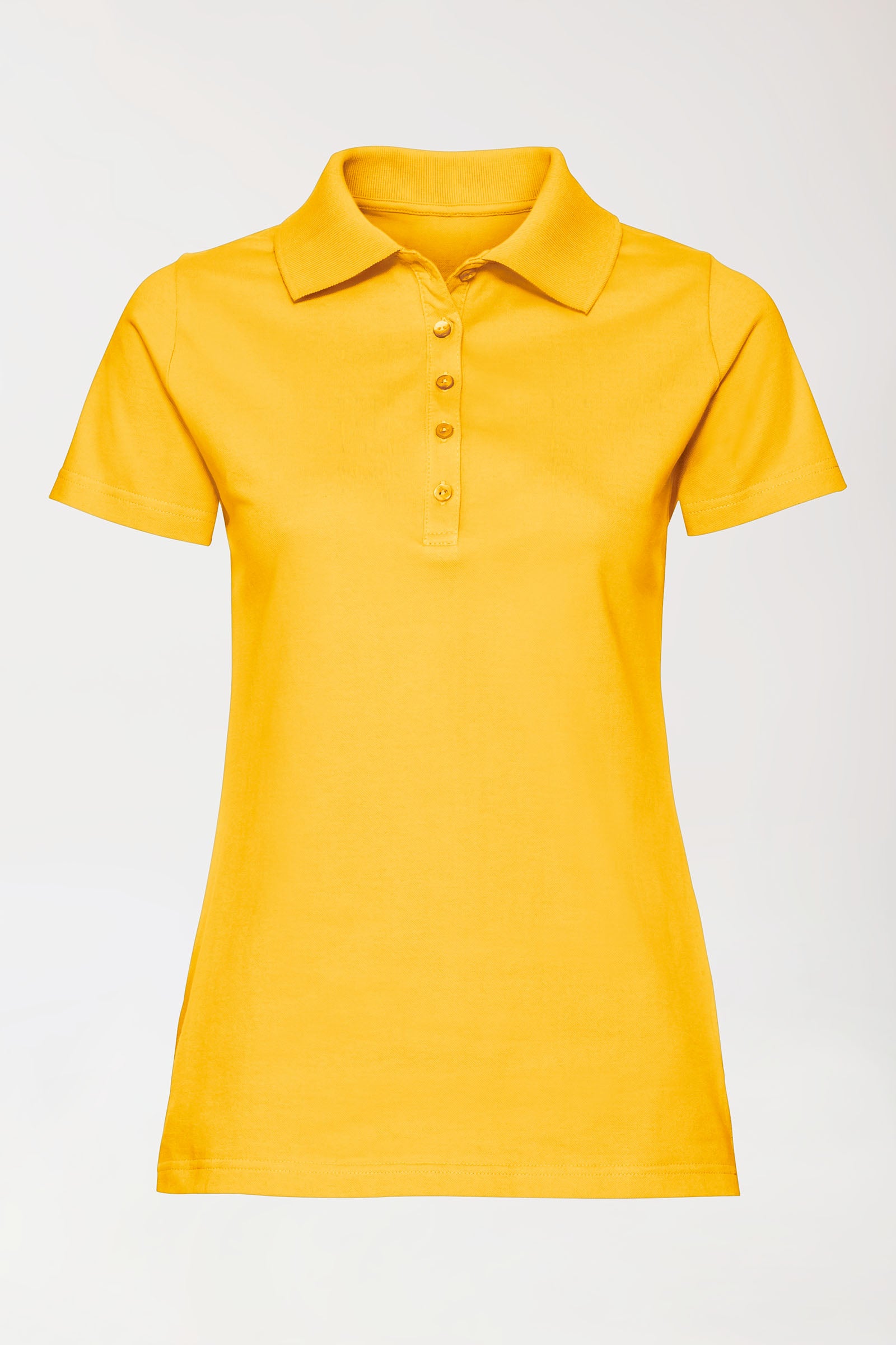 Stretch shirt dames - polokraag zonnegeel