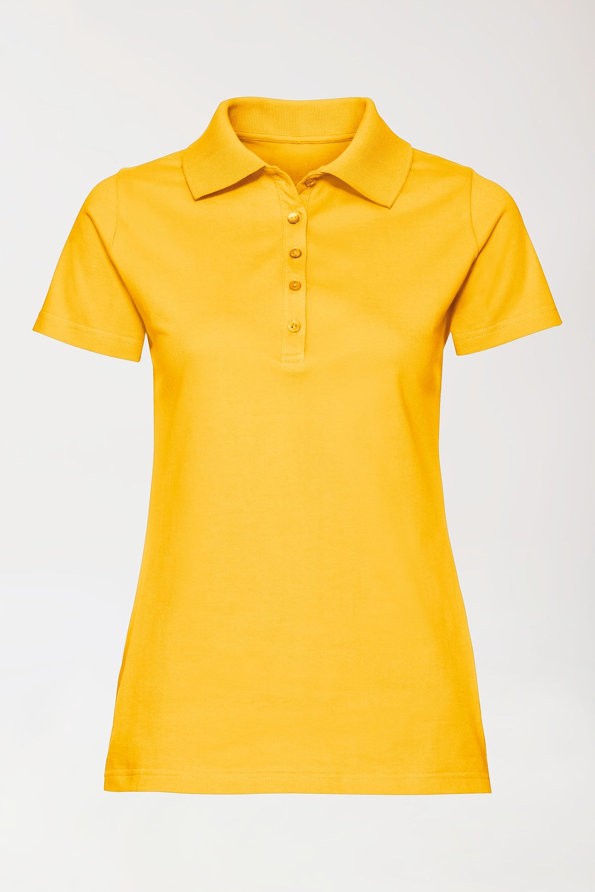Stretch shirt dames - polokraag zonnegeel