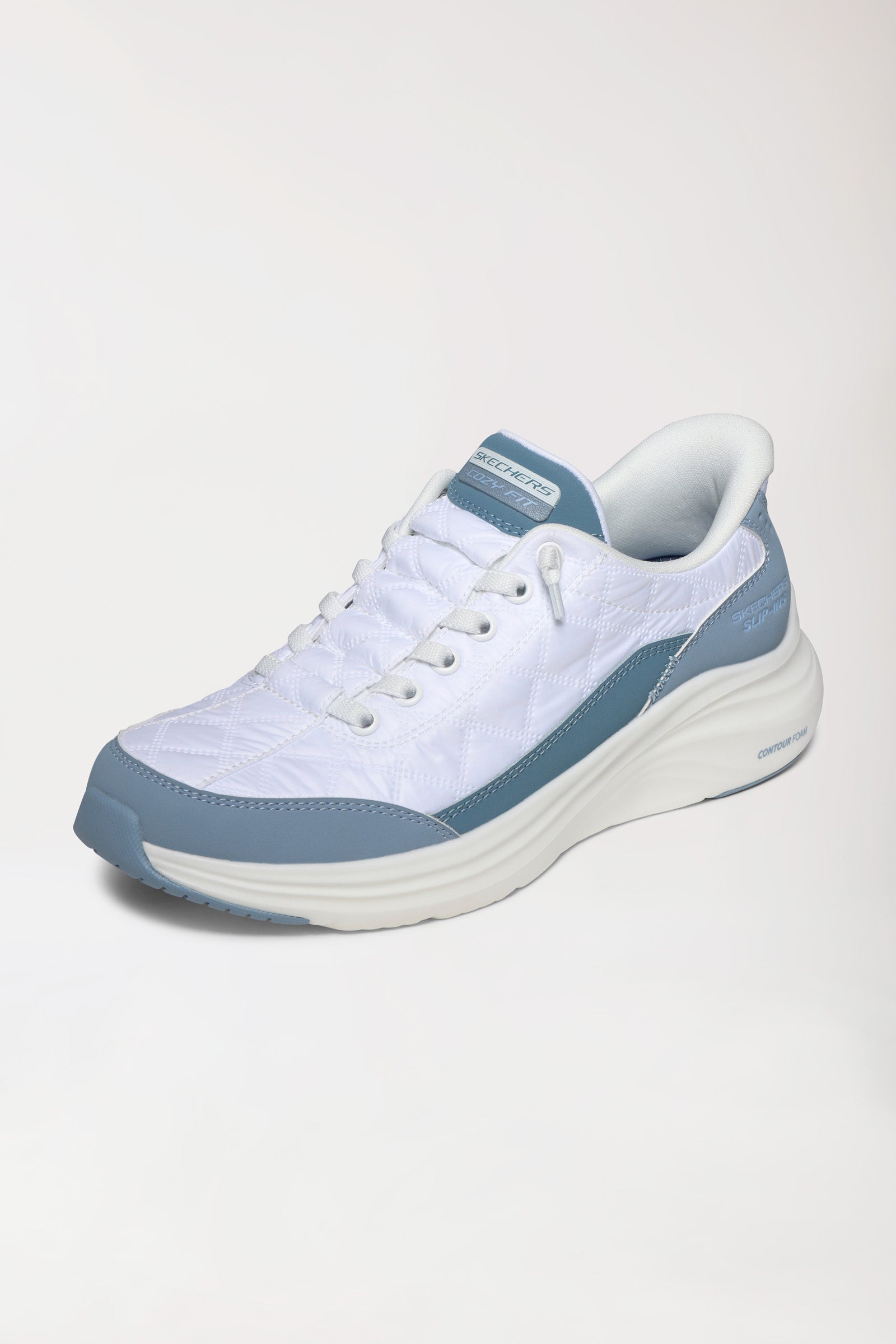Dames sneaker-SKECHERS Slip-ins-wit/lichtblauw